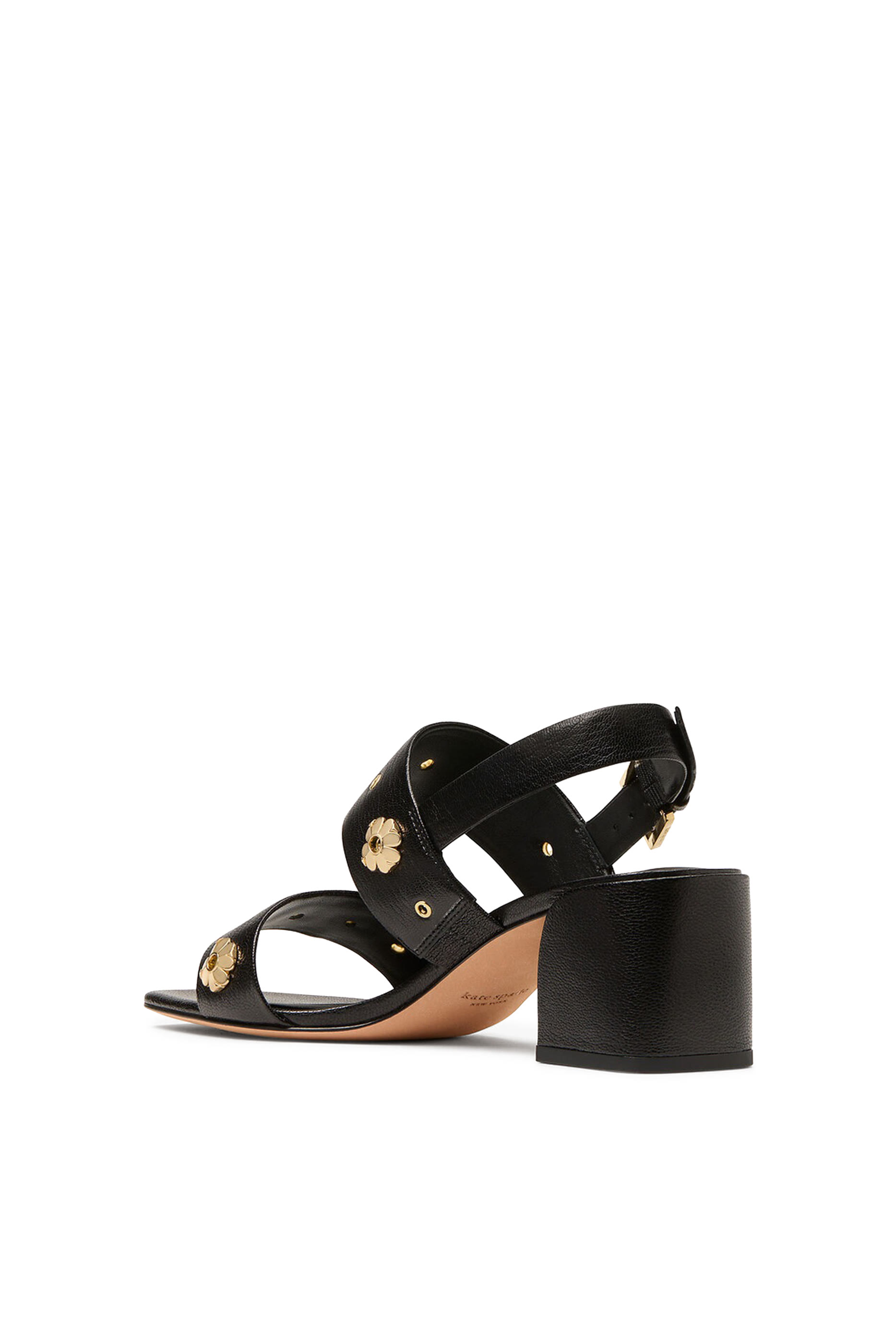 حذاء مفتوح من الخلف مرصع بأزهار سبيد بكعب عريض 60 