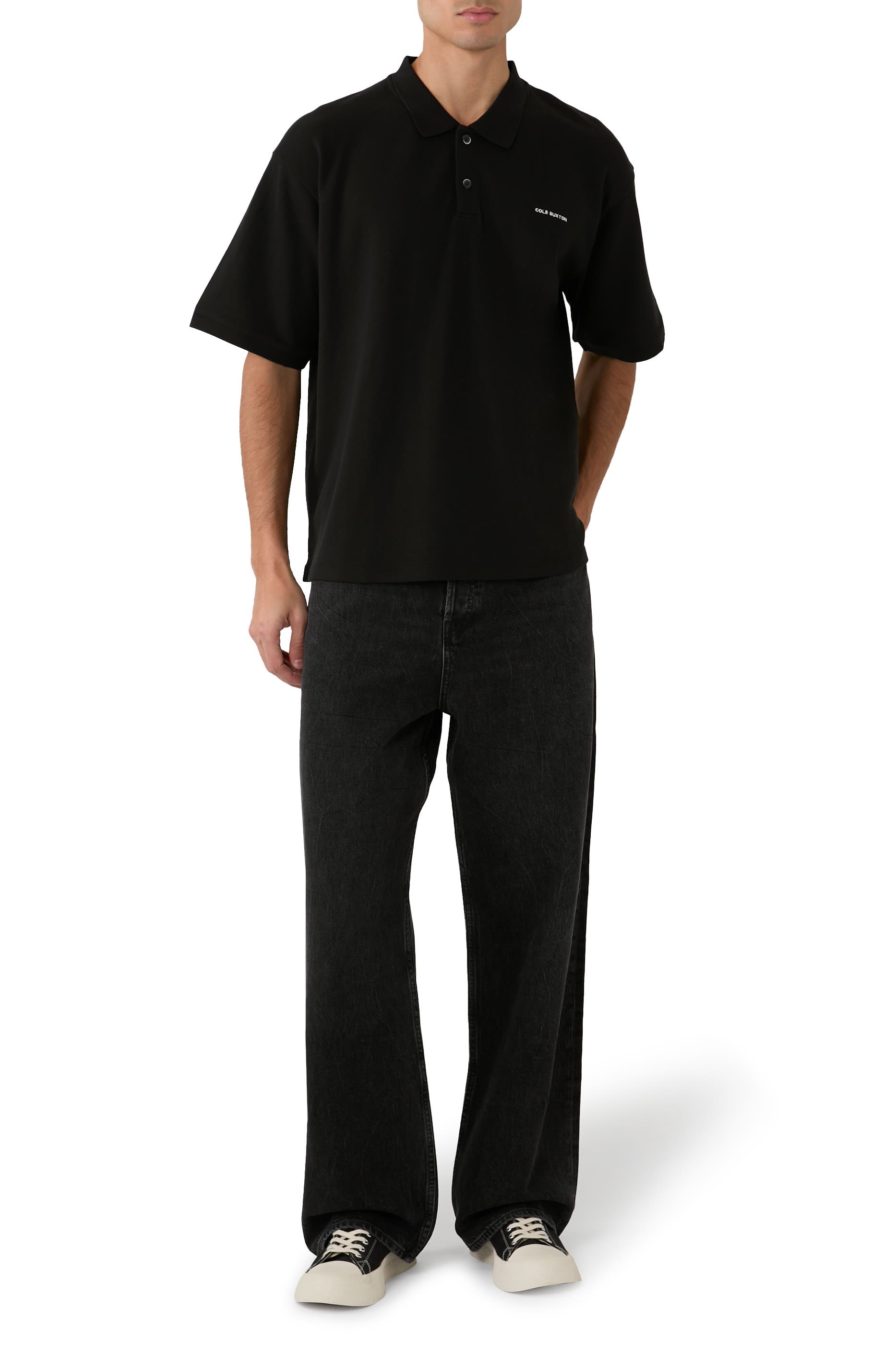 قميص بولو مزين بشعار الماركة بحجم صغير