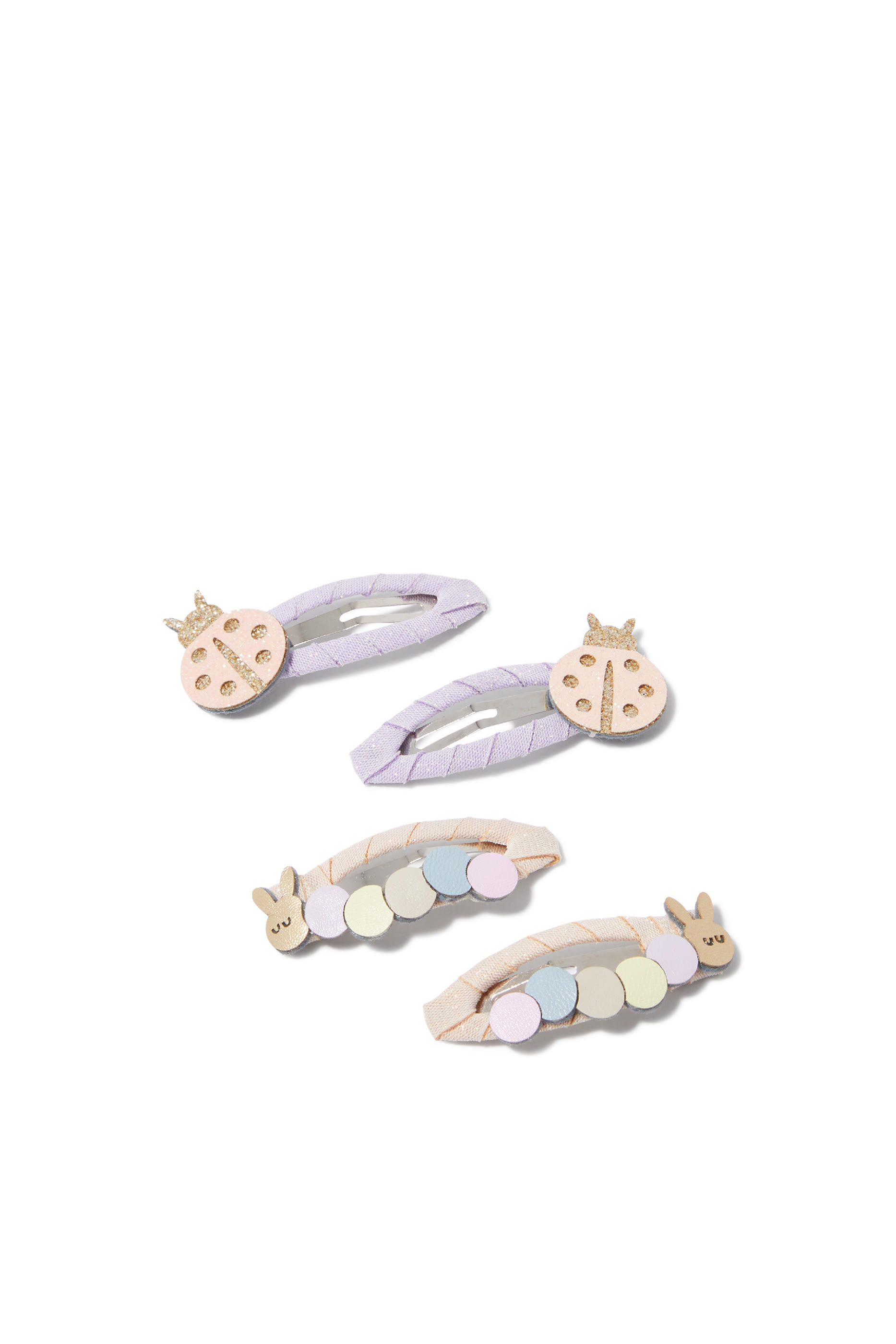 مشابك شعر بتصميم خنفساء و يرقة للأطفال