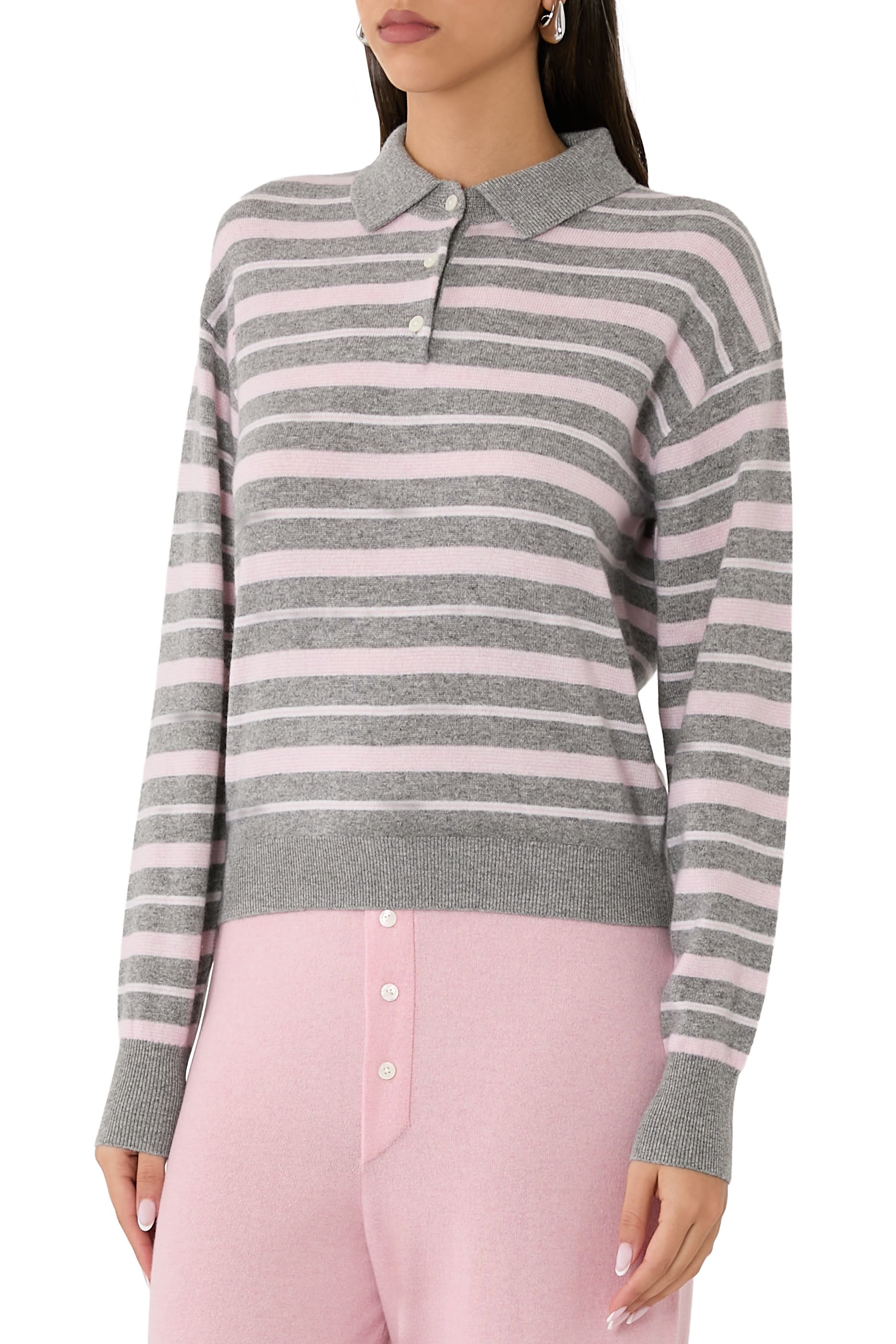 قميص بولو بتصميم جامعي بنقشة مخططة