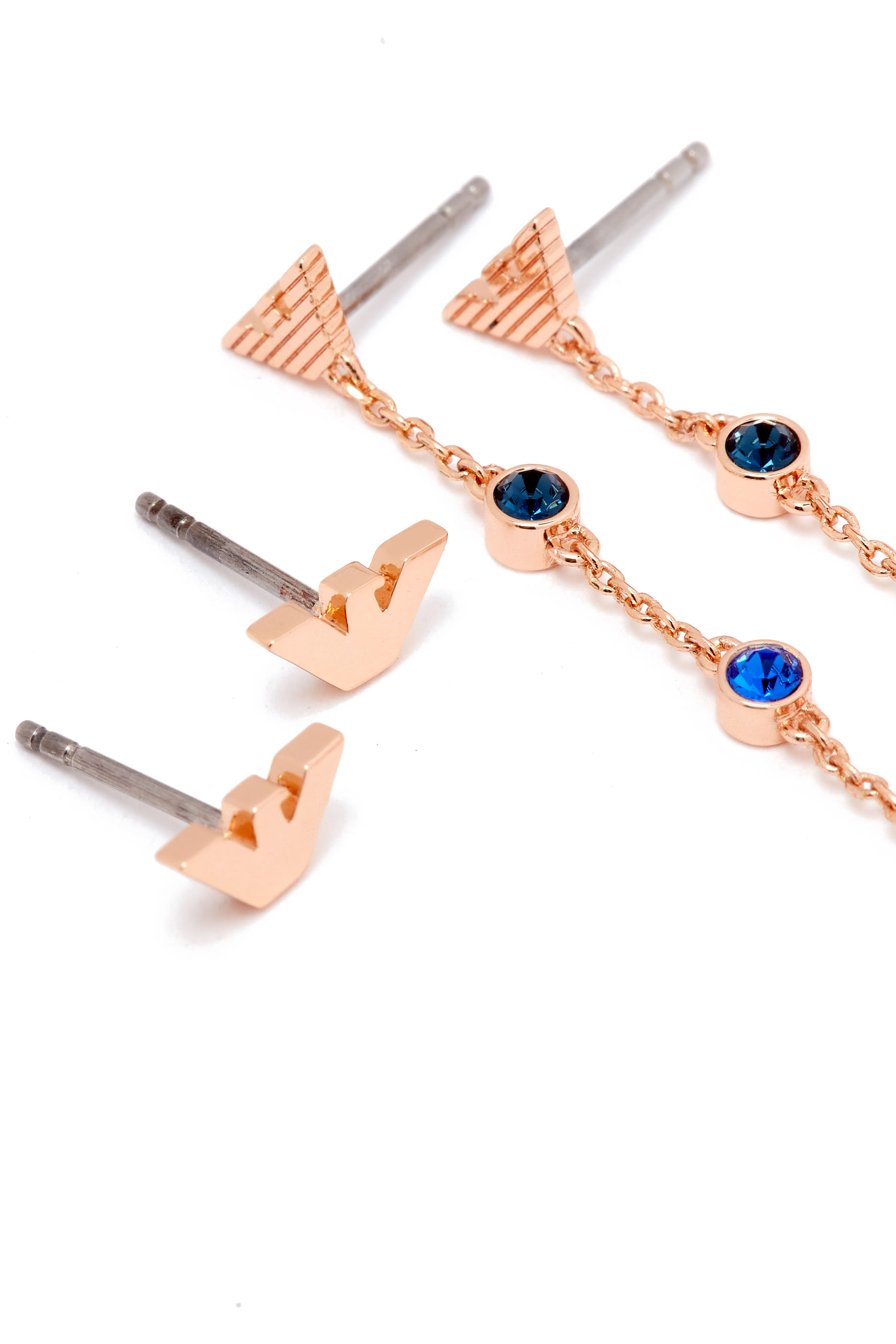 طقم أقراط ستيتمنت بشعار الماركة، زوجان