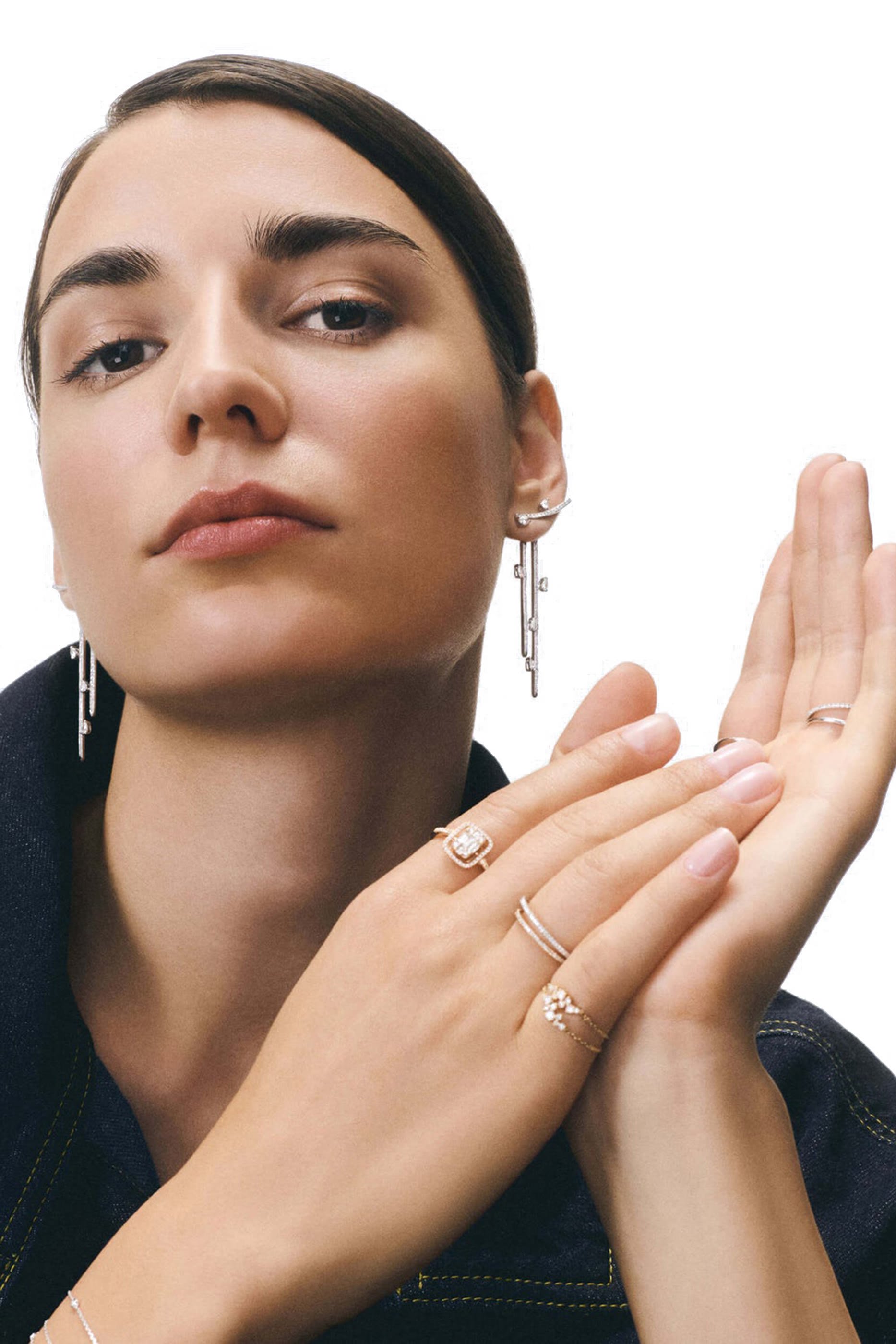 خاتم فيري تيل بتصميم سلسلة مرصع بماس، ذهب وردي عيار 18