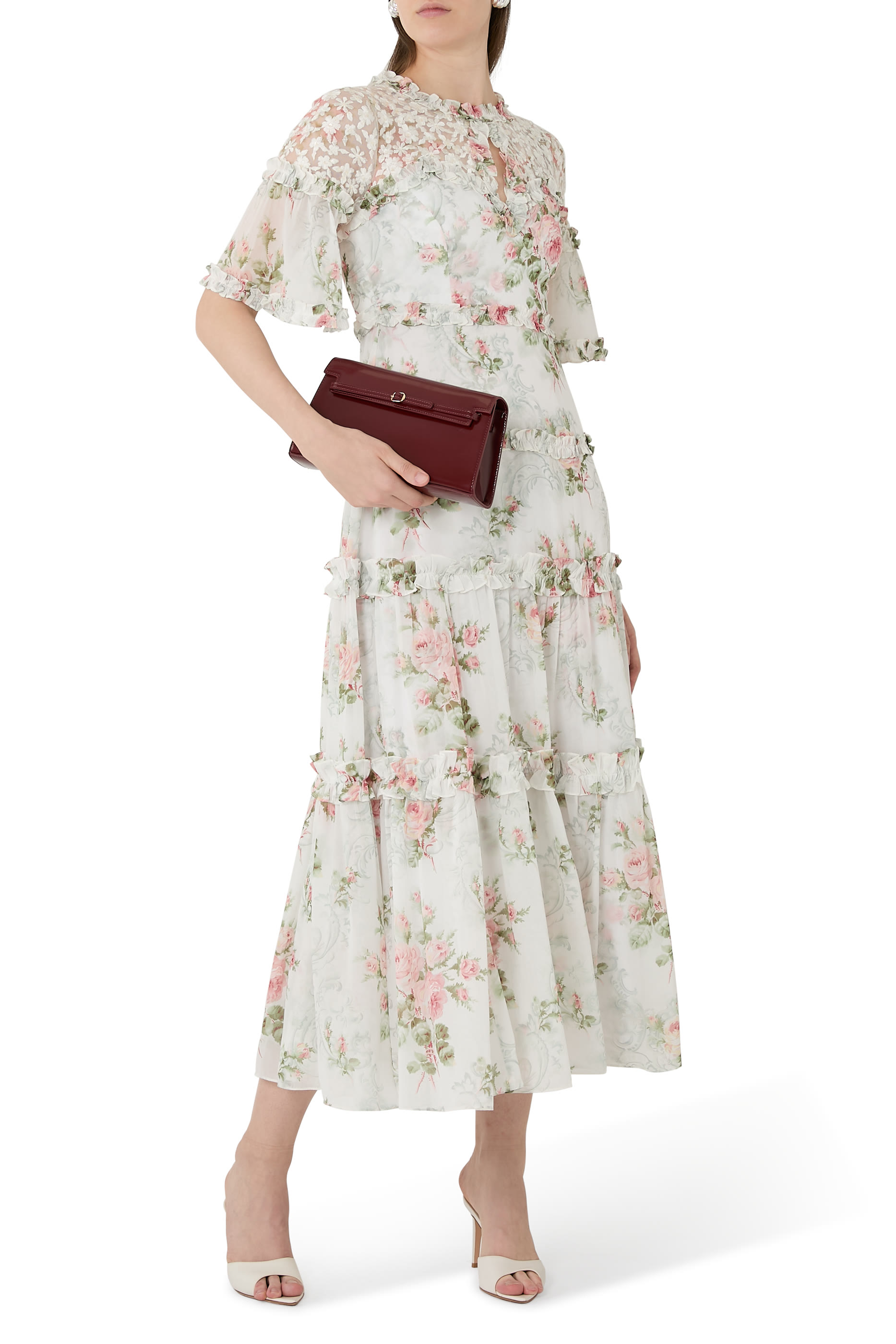 فستان سهرة مدام روز كارلا بطول الكاحل شيفون