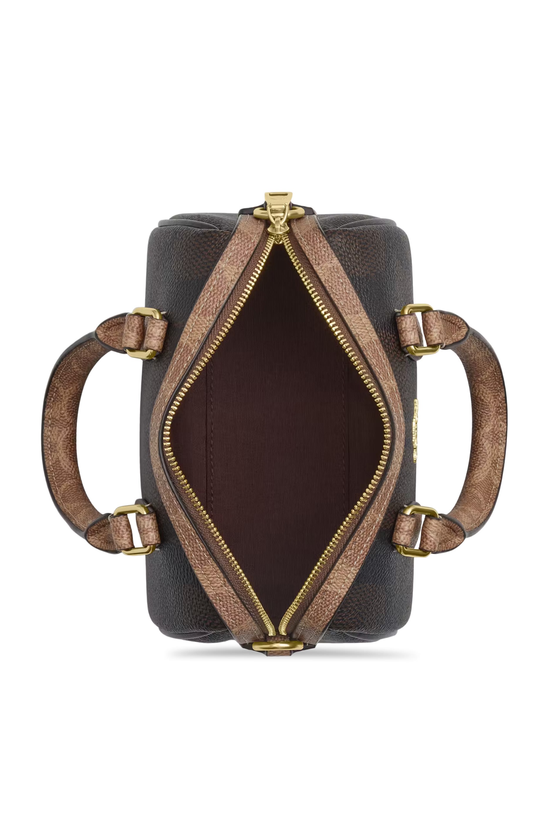 حقيبة كروس بودي صغيرة بأقسام قماش قنب بشعار الماركة