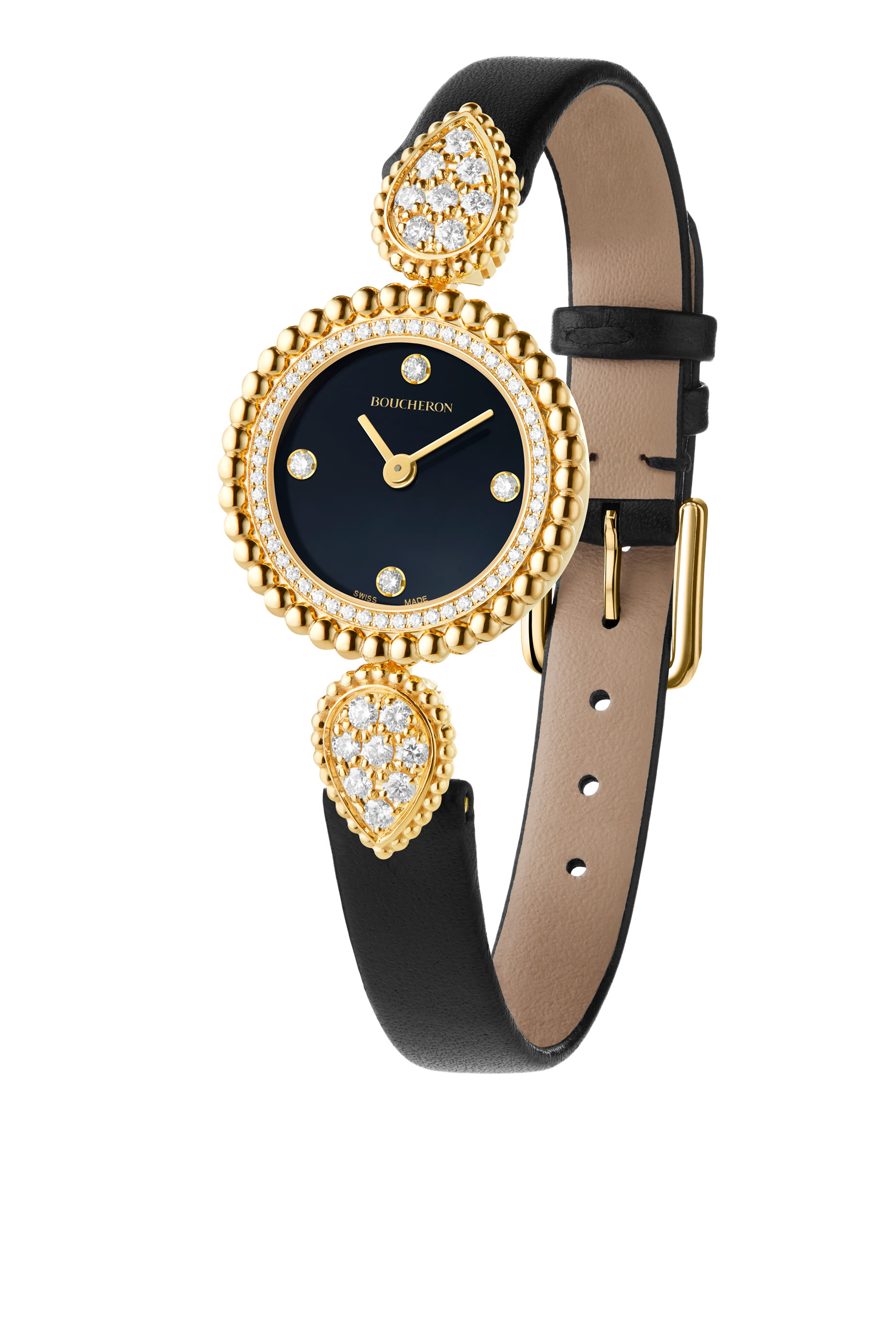 Serpent Boh&egrave;me Watch, 18K Yellow Gold, Diamonds & Black Onyx