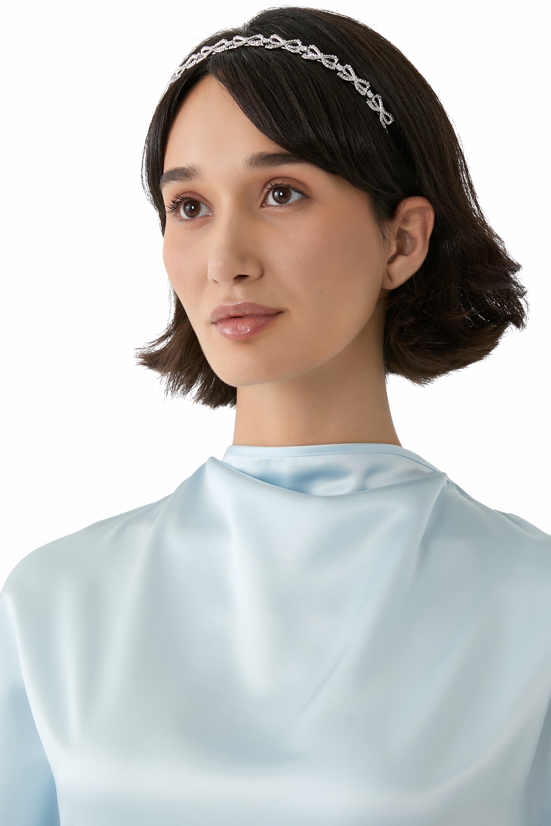 طوق رأس بفيونكة مزينة بكريستال