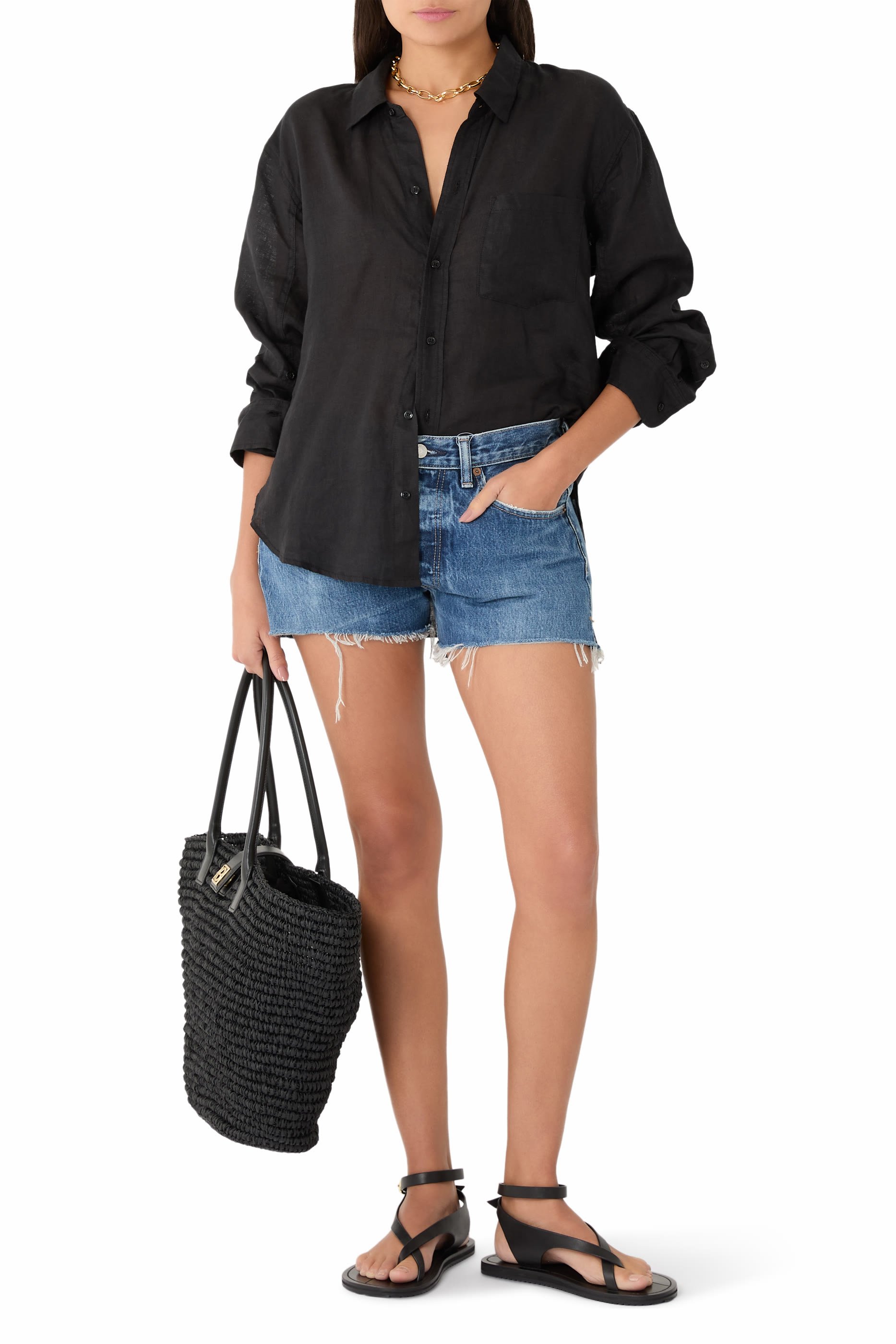 قميص كايلا كتان مجعد