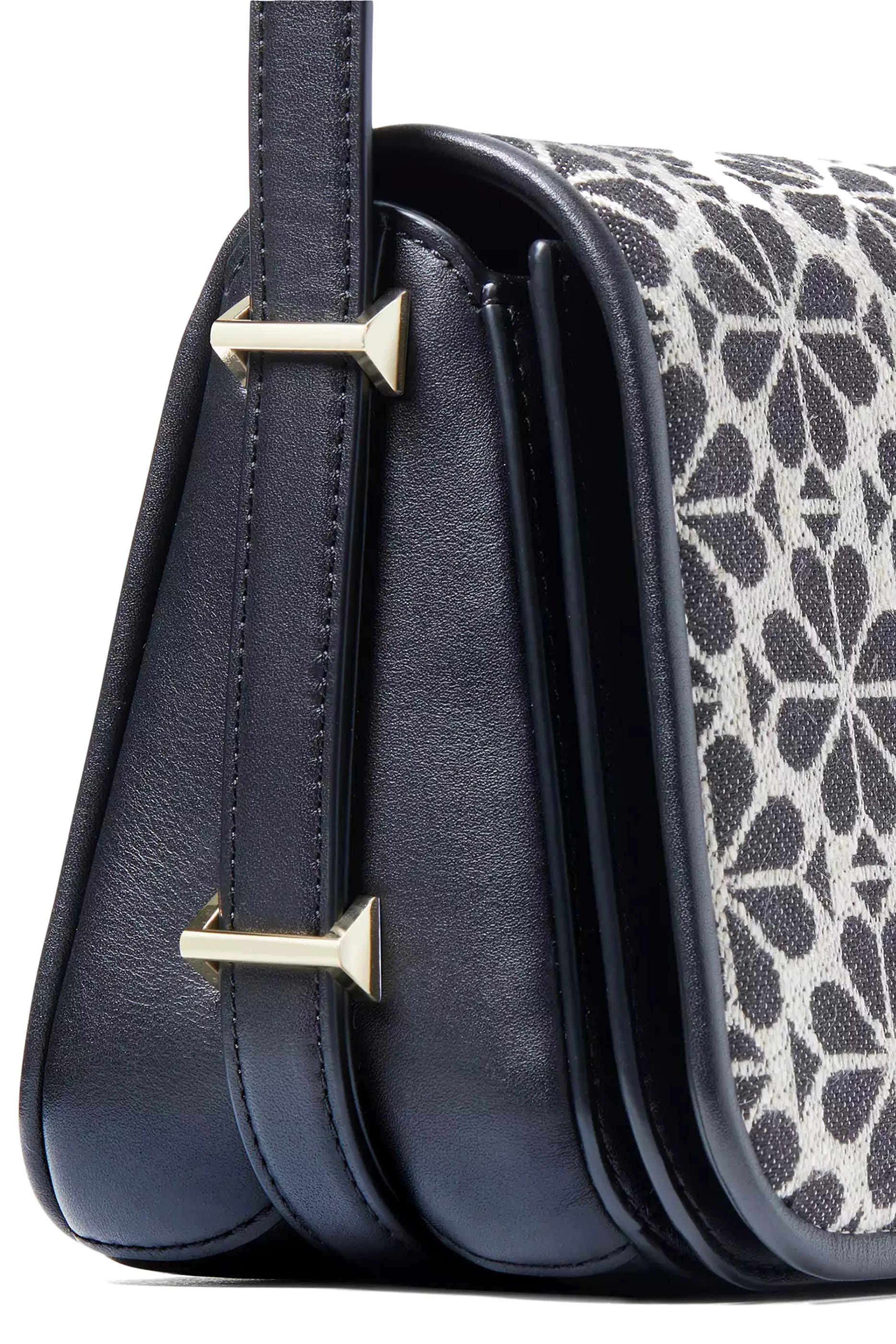 حقيبة كروس بودي صغيرة بغطاء قلاب ونقشة زهور بالشكل البستوني جاكار