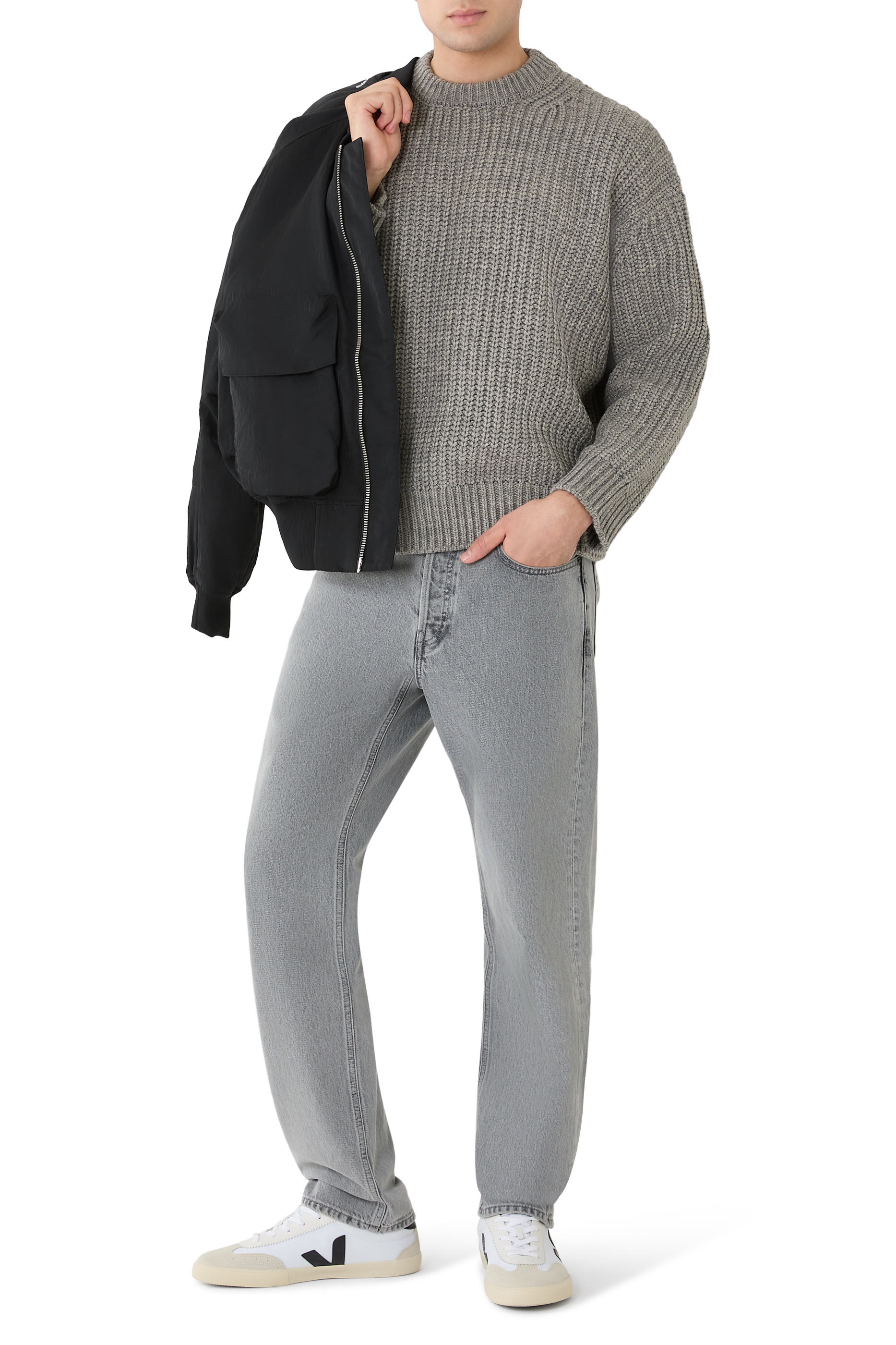 Chunky Rib Knit Crewneck 