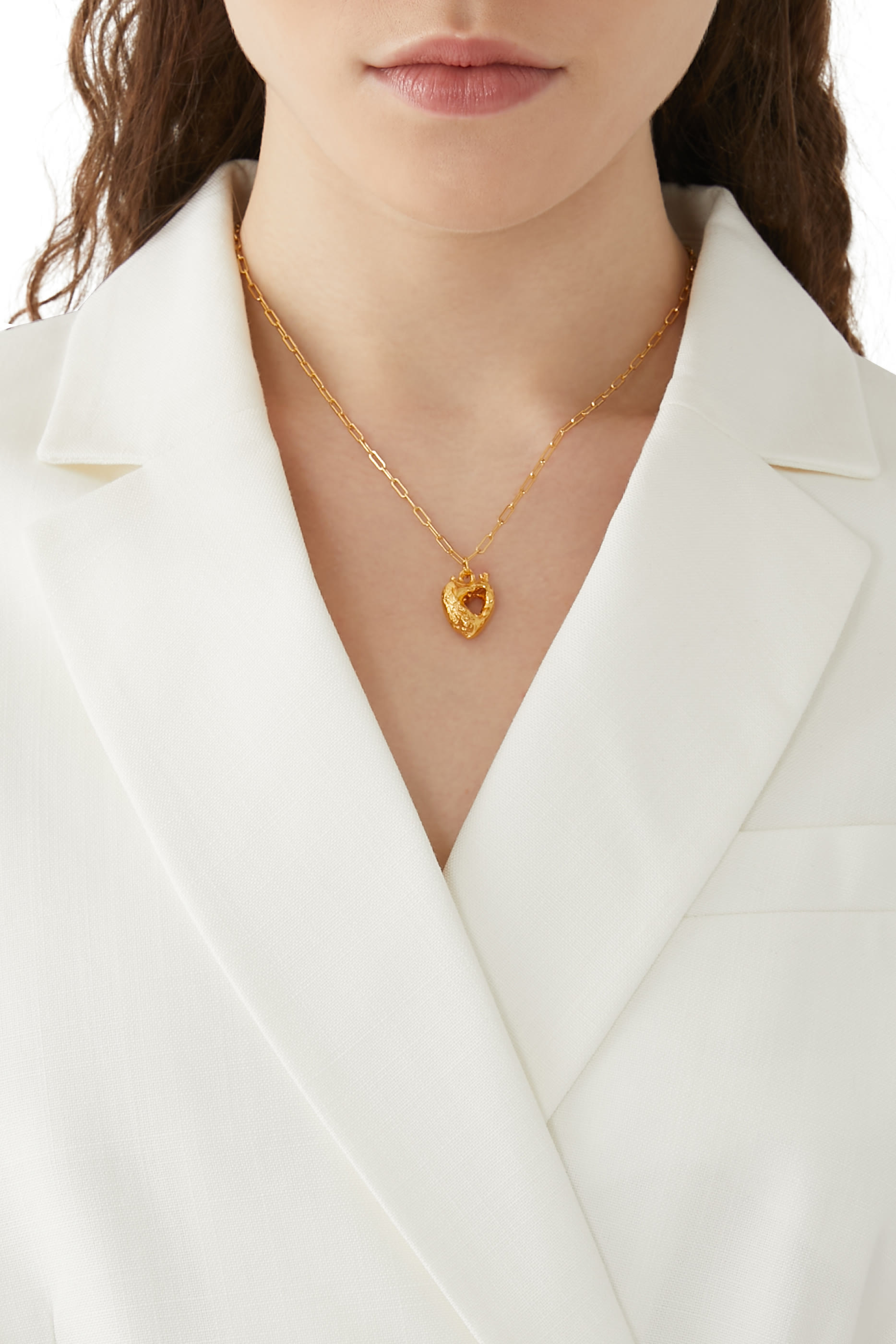 قلادة ذا لافرز باكت بدلاية على شكل قلب برونز مطلي بالذهب عيار 24