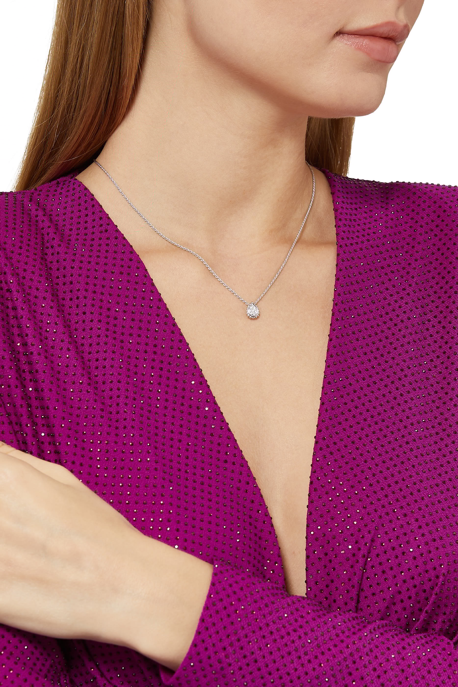 قلادة سيربنت بوهيم بدلاية مرصعة بالماس بافيه مقاس XS