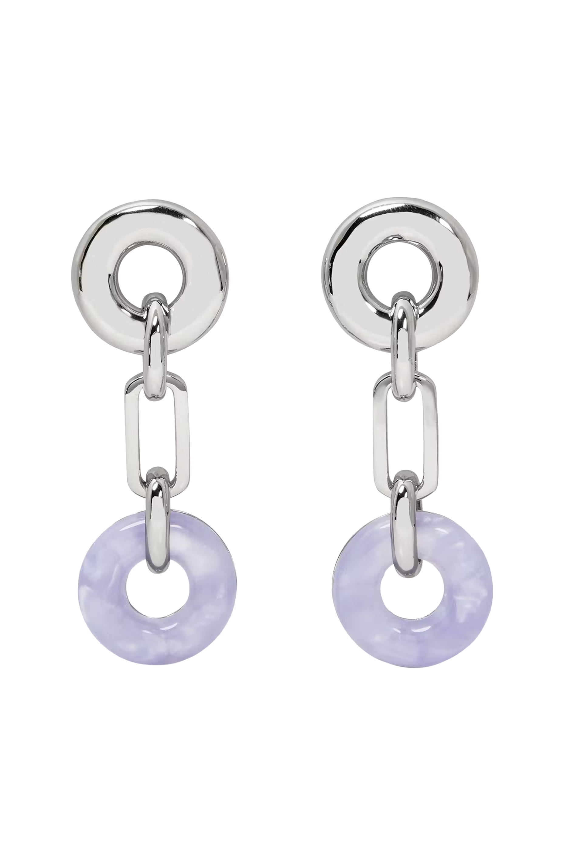 أقراط متدلية بحلقات متداخلة، أحجار زركونيا مكعبة وأسيتات ومشابك تيتانيوم