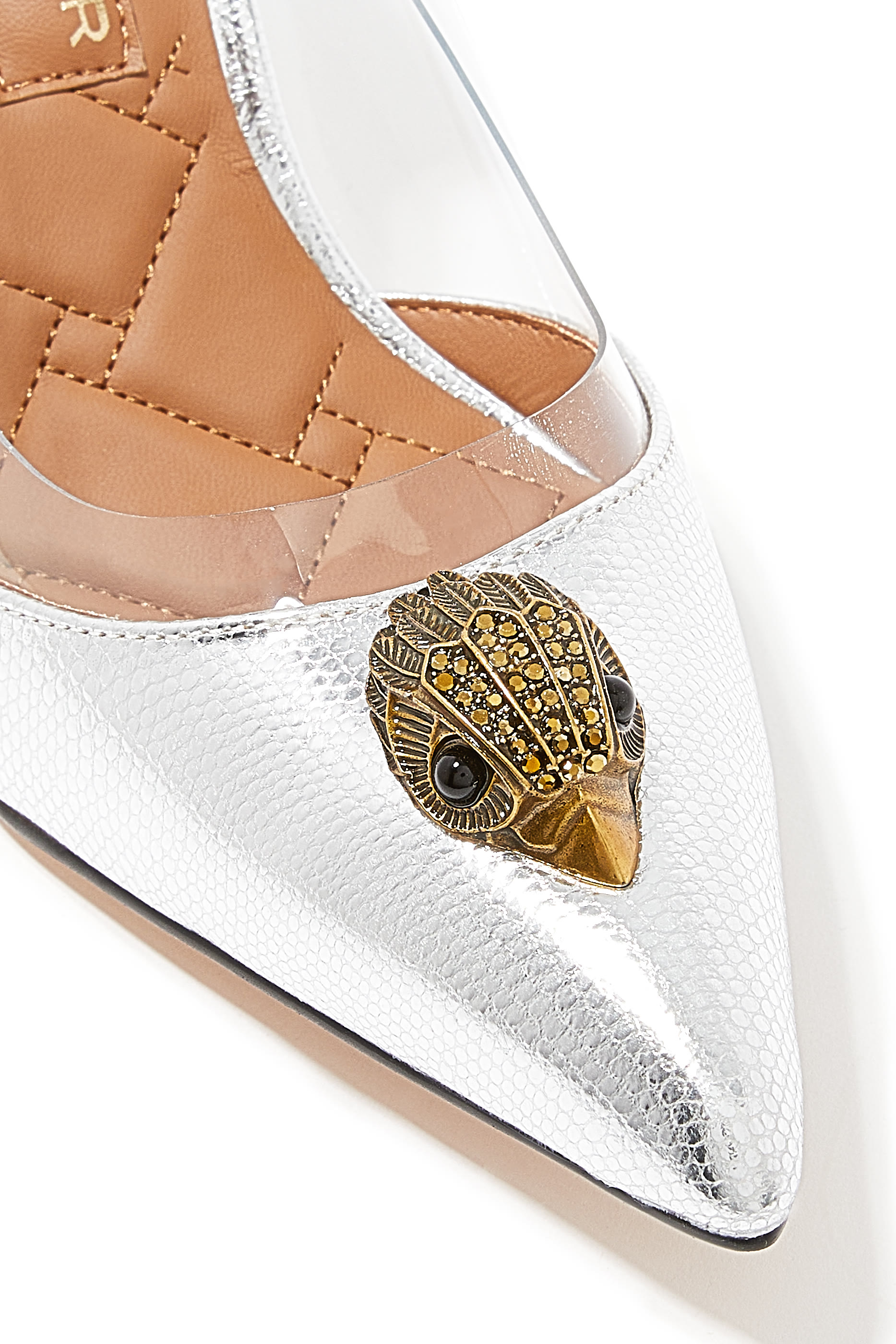 حذاء كلاسيكي بلجرافيا 85 بكعب وحلية شعار الماركة فينيل