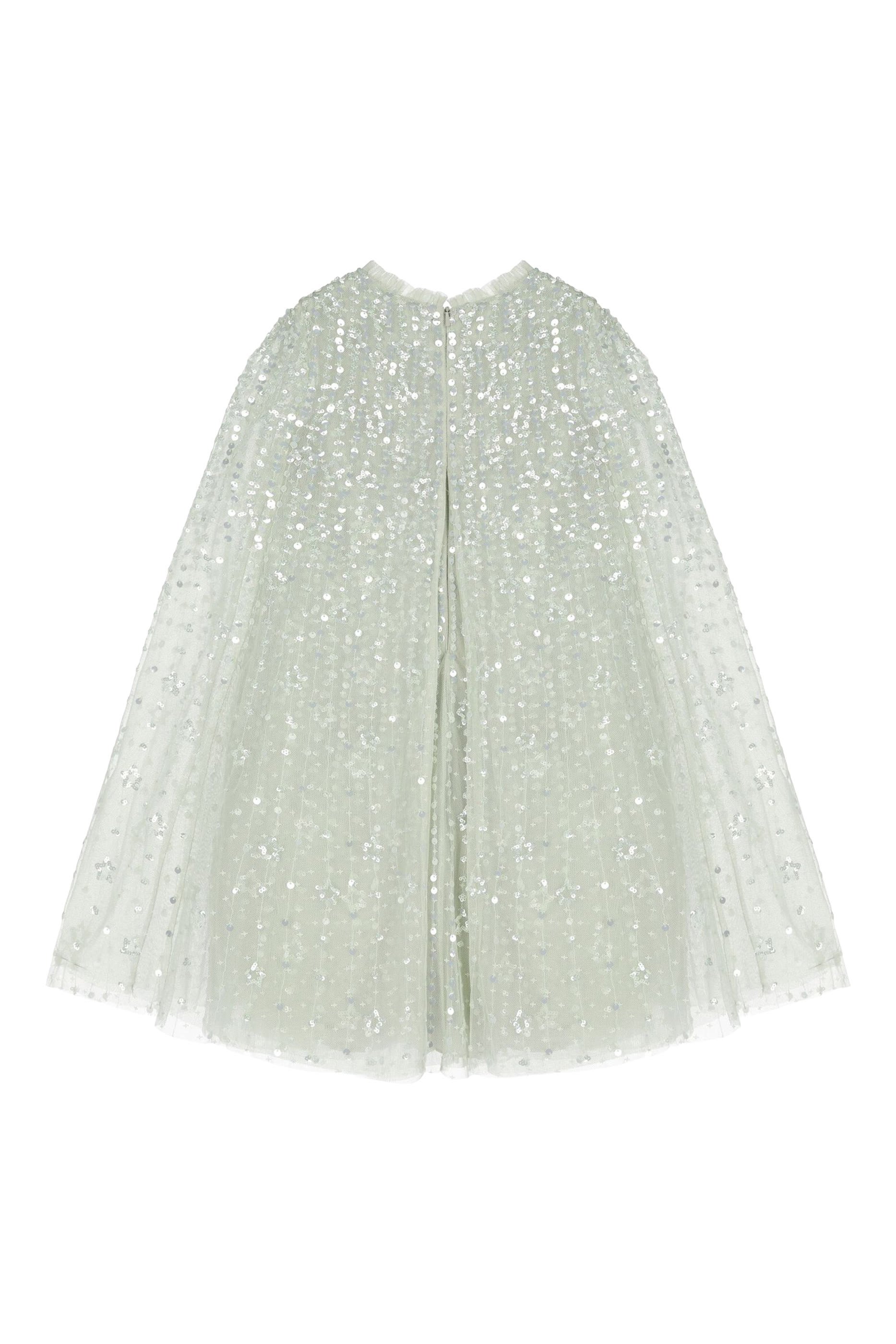 فستان مزين بنجوم بكاب للأطفال