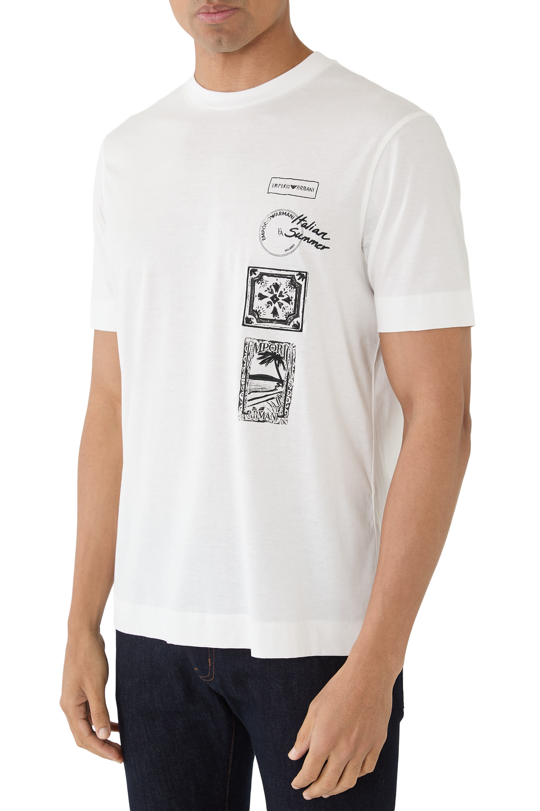 تيشيرت بنقشات بطاقة بريدية