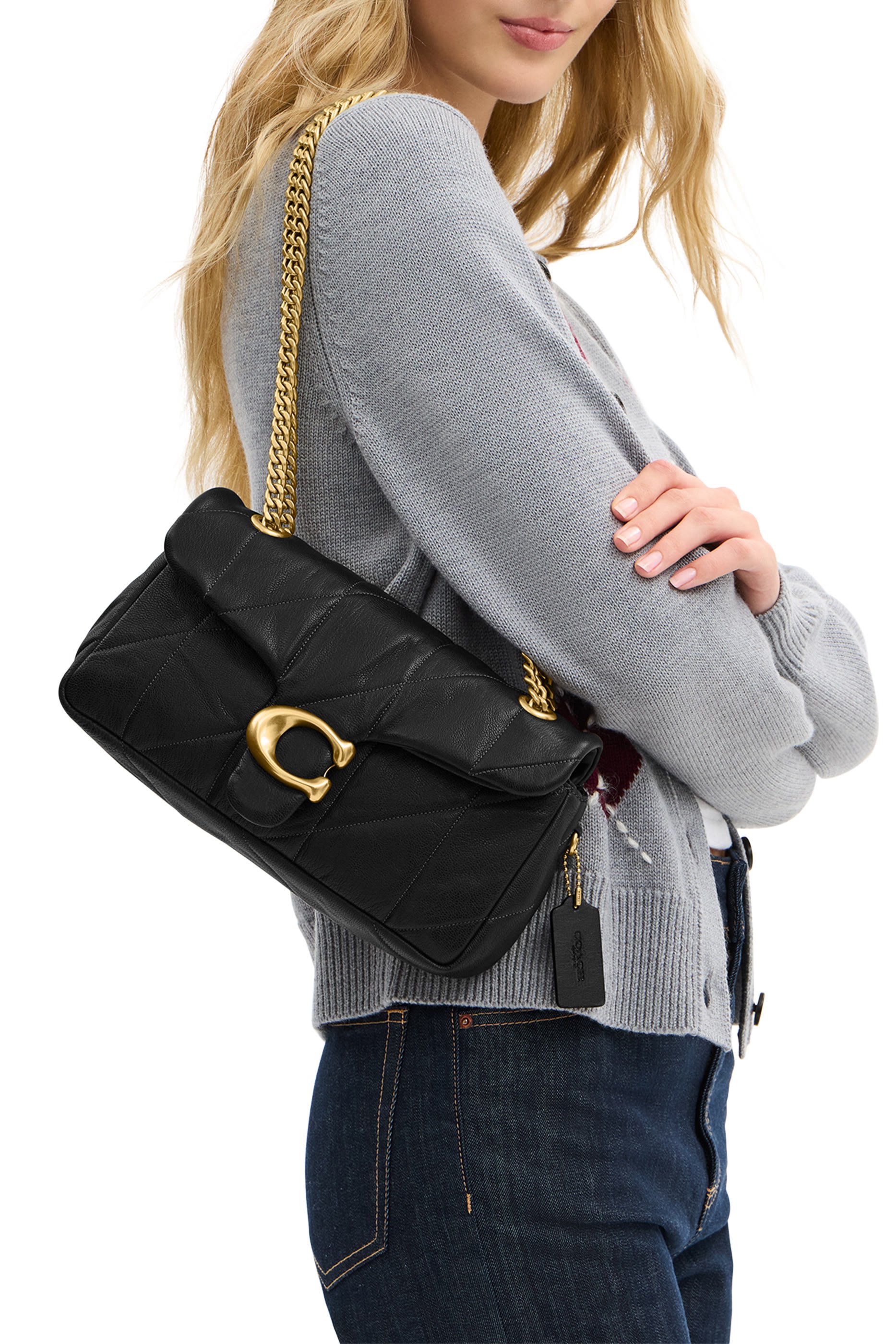 حقيبة كتف تابي 26 بحياكة مبطنة