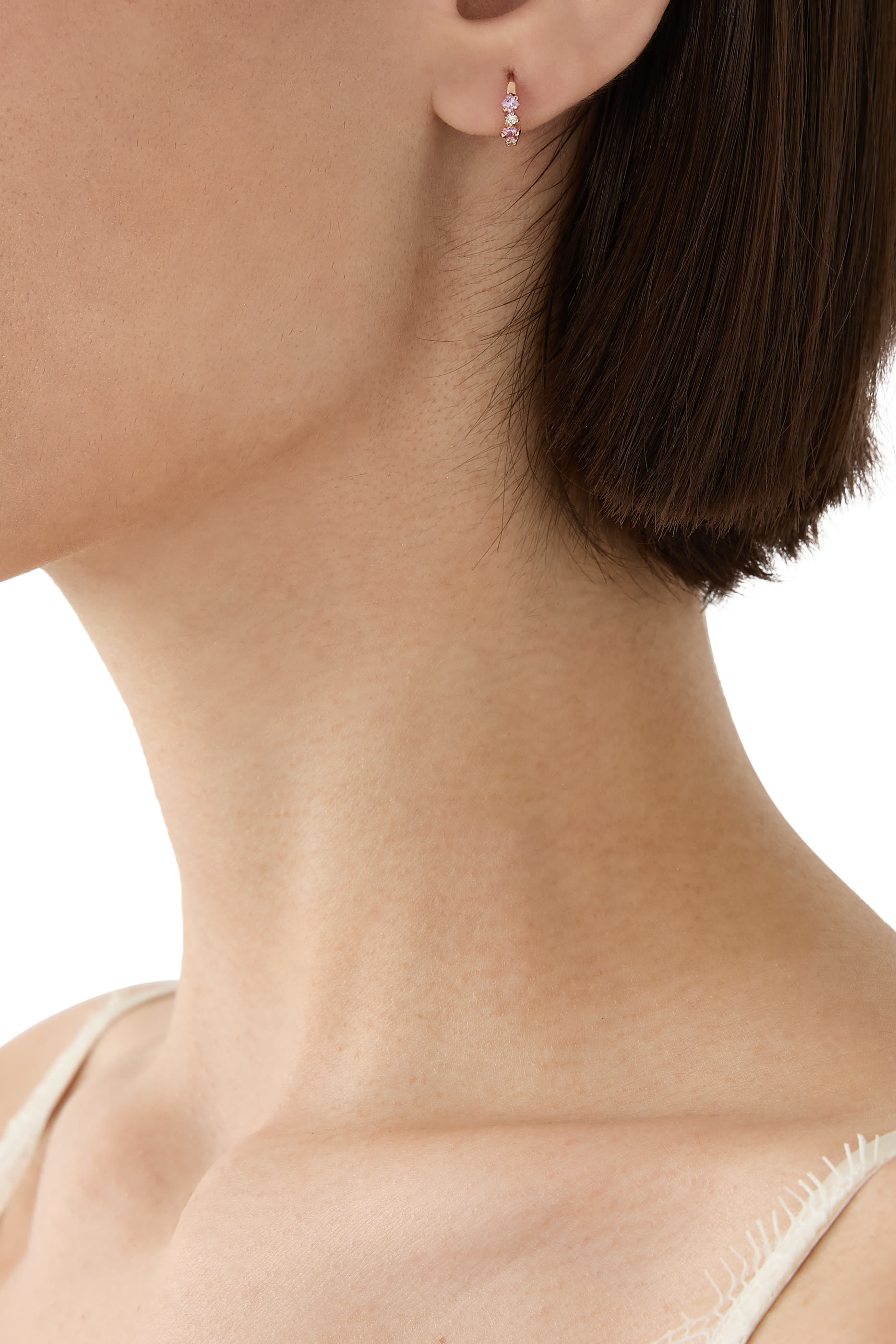 أقراط هاجي برينسس مرصعة بمزيج باقوت وماس، ذهب وردي عيار 18