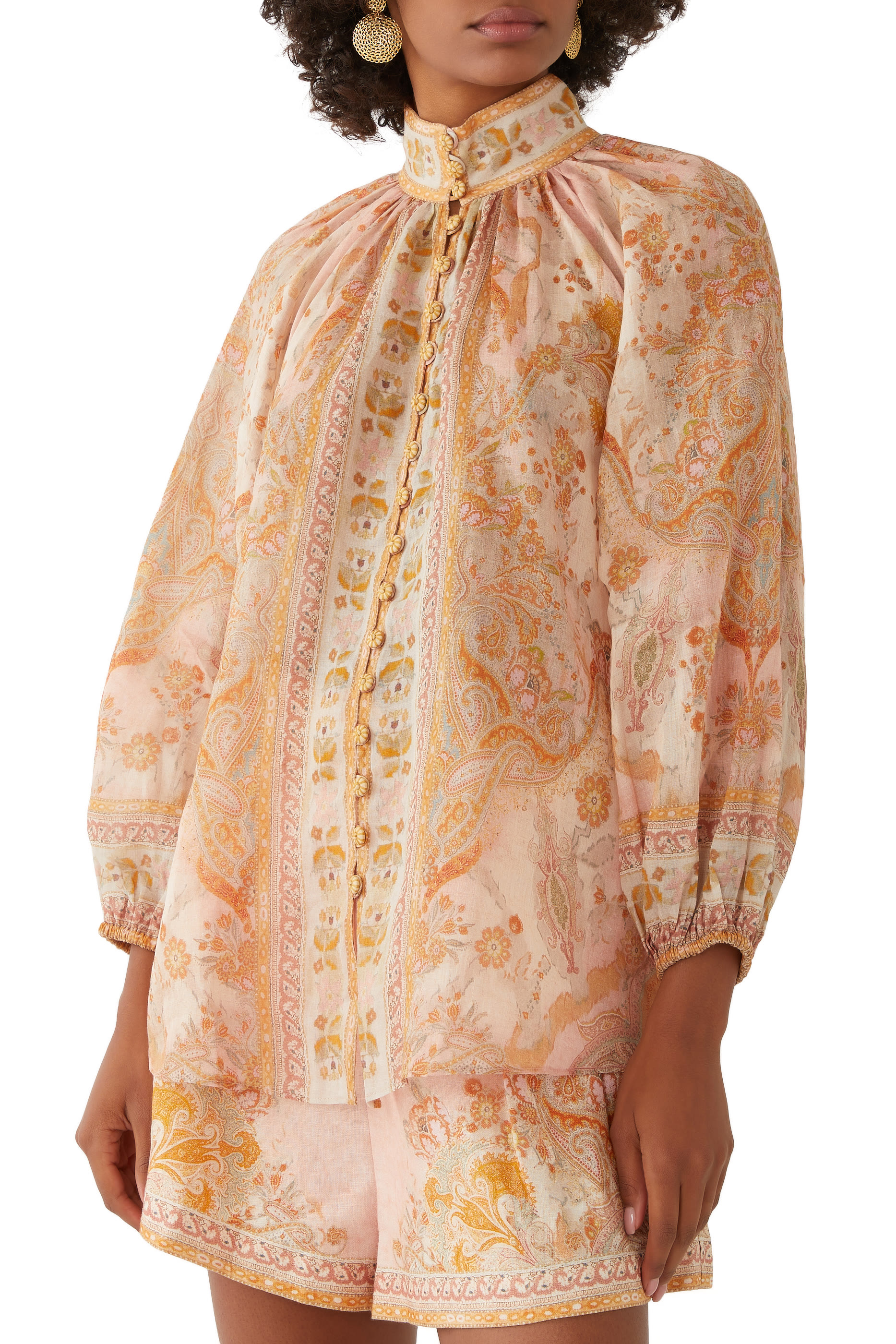 بلوزة أكاسيا بأكمام منفوخة