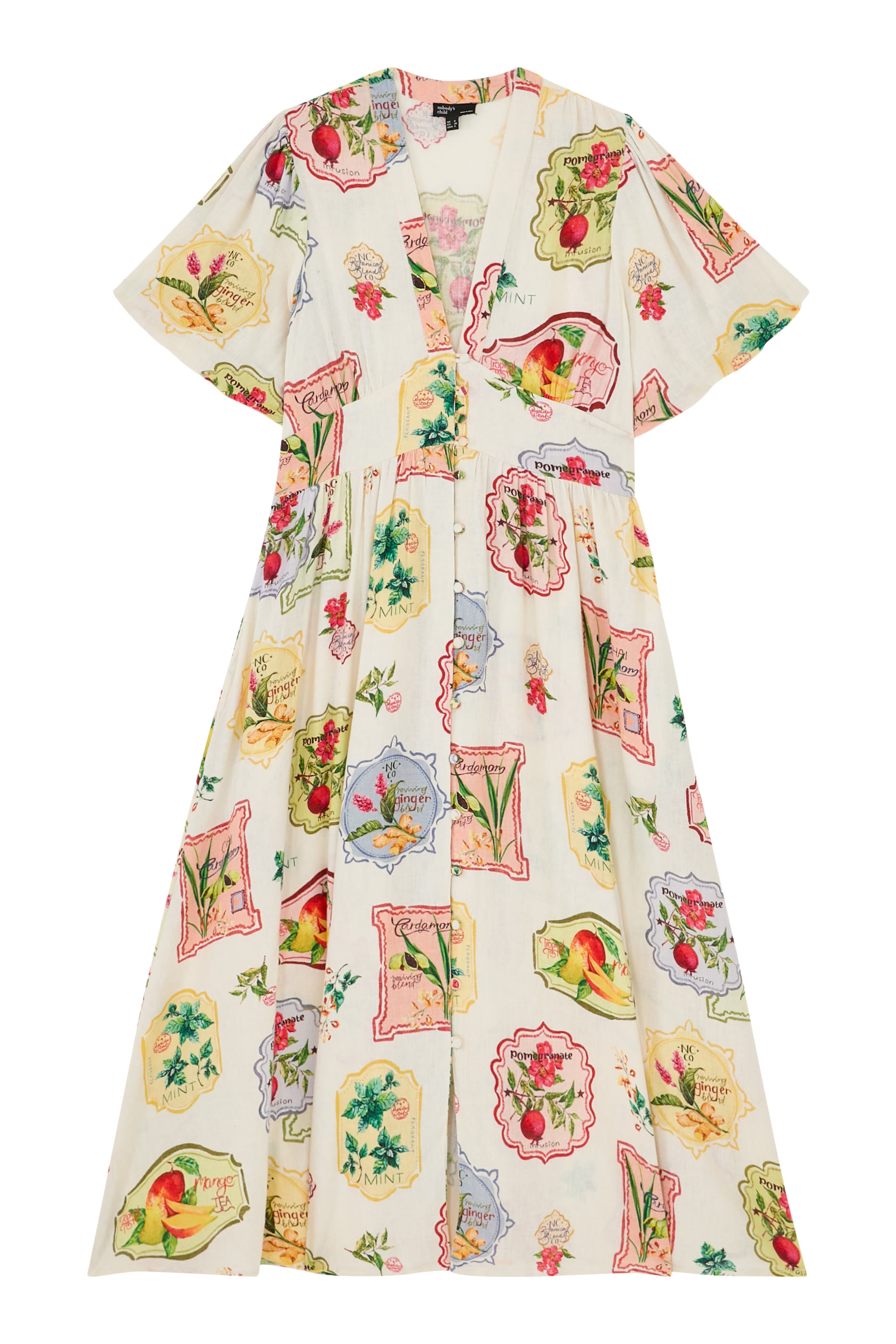 فستان ستارلايت متوسط الطول بنقشة