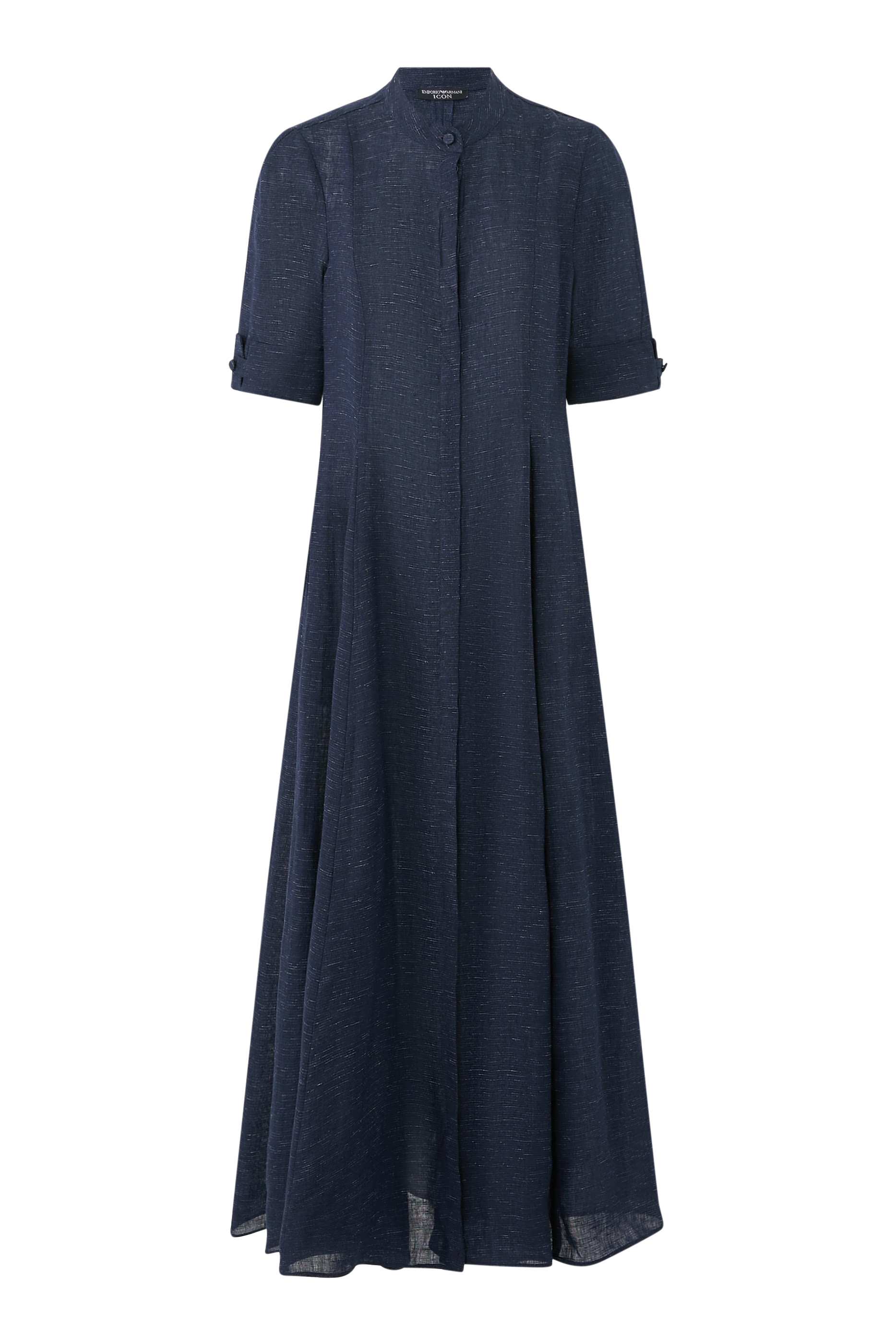 فستان متوسط الطول بأكمام قصيرة