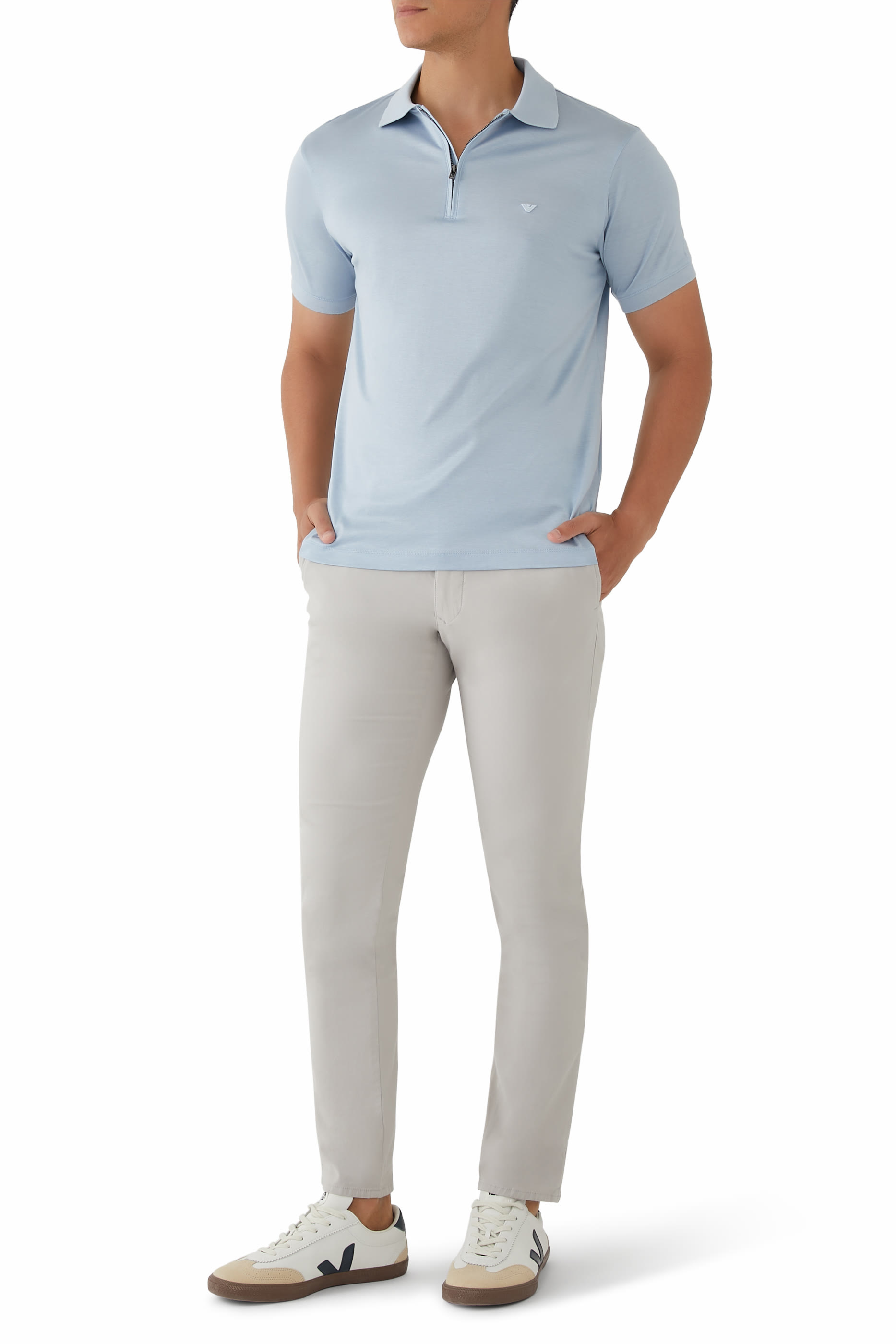 قميص بولو بنصف سحاب