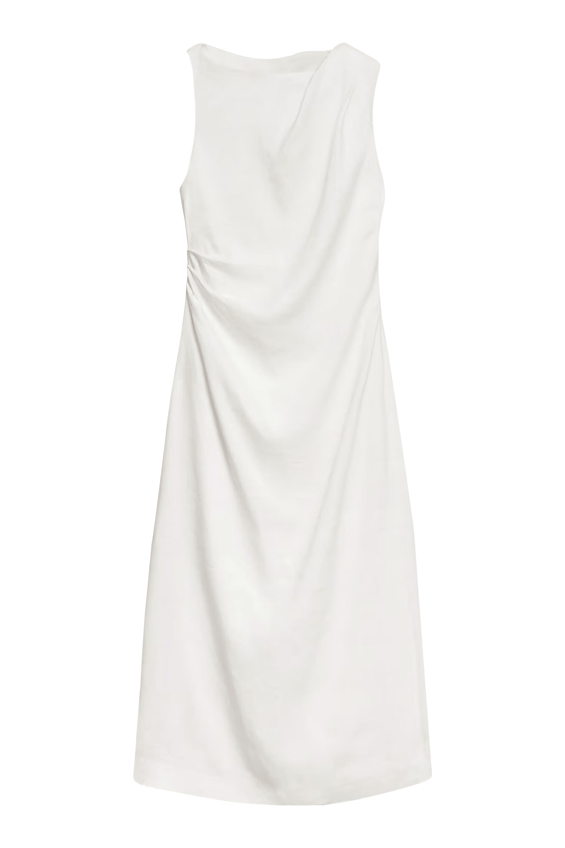 فستان درابيه متوسط الطول كتان-فيسكوز