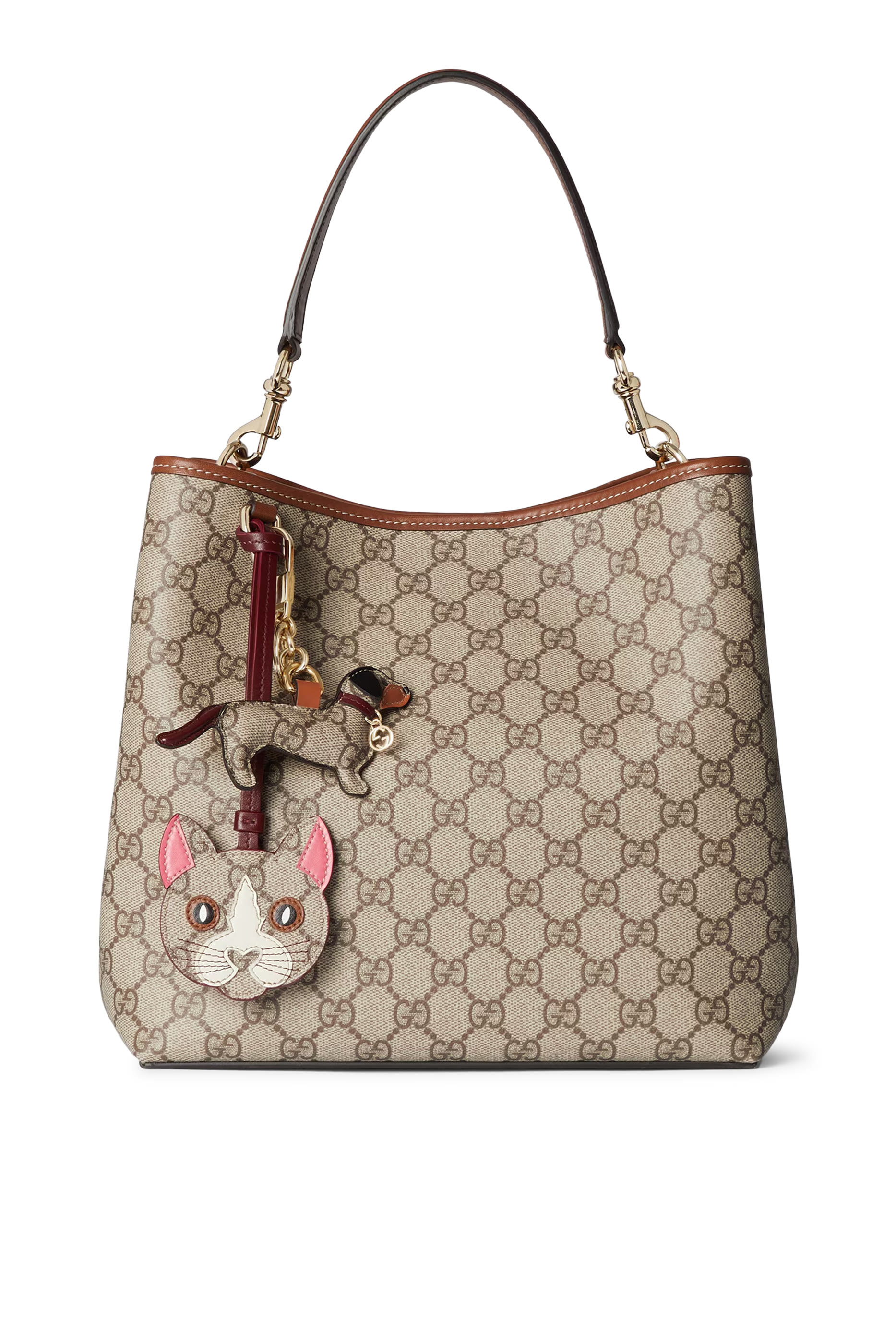 حقيبة كتف صغيرة بنقشة حرفي شعار الماركة