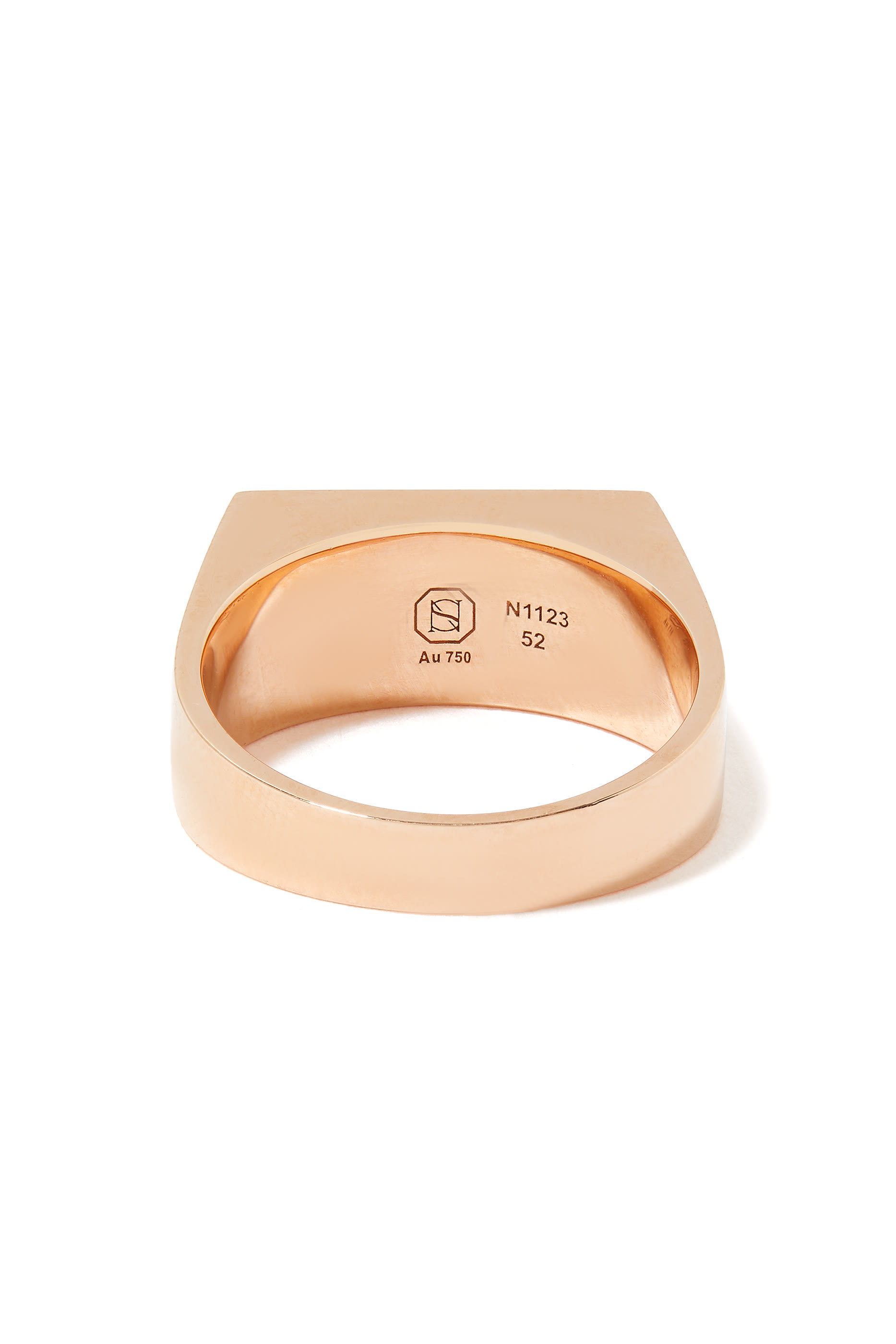 خاتم بواجهة محفورة ب1971 ذهب وردي عيار 18 ومينا