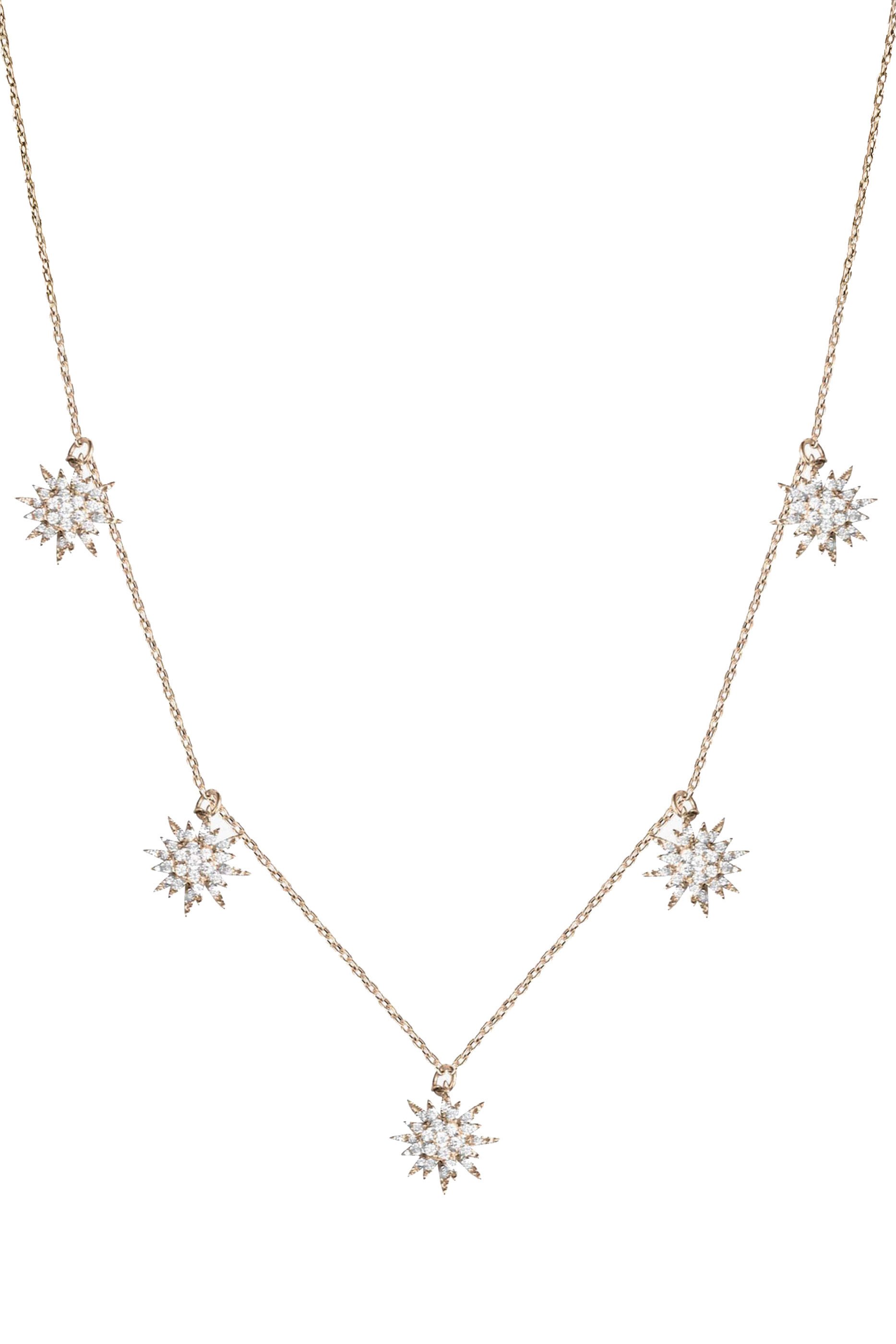 قلادة سولاي بحلي كبيرة مرصعة بالماس، ذهب أصفر عيار 18