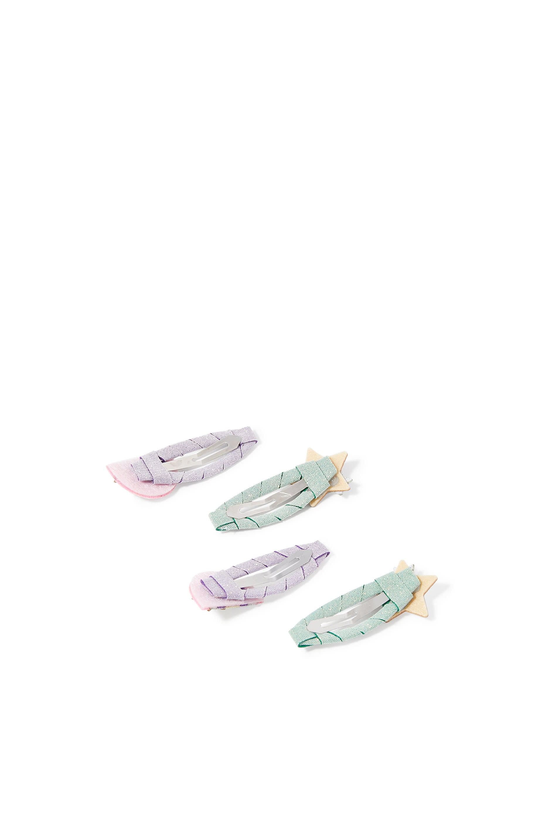 طقم مشابك شعر بتصميم قوس قزح للأطفال