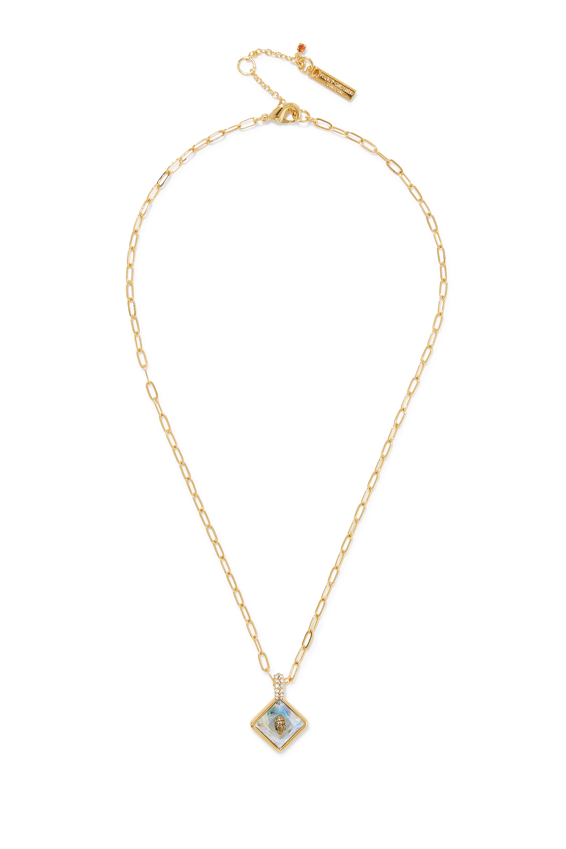 قلادة بحلية بتصميم مربعة بشعار الماركة