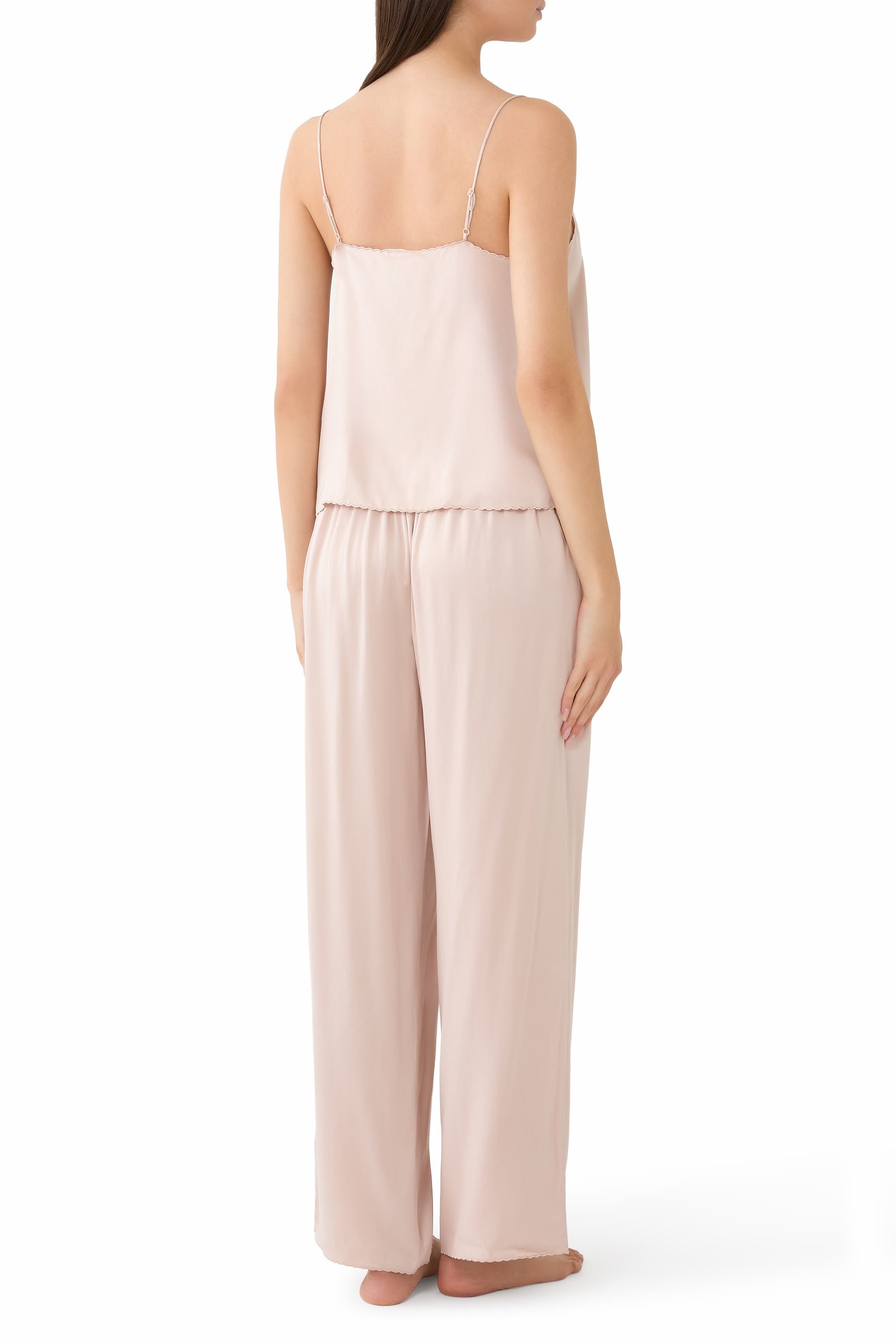 طقم بيجامة كامي مطرز حرير