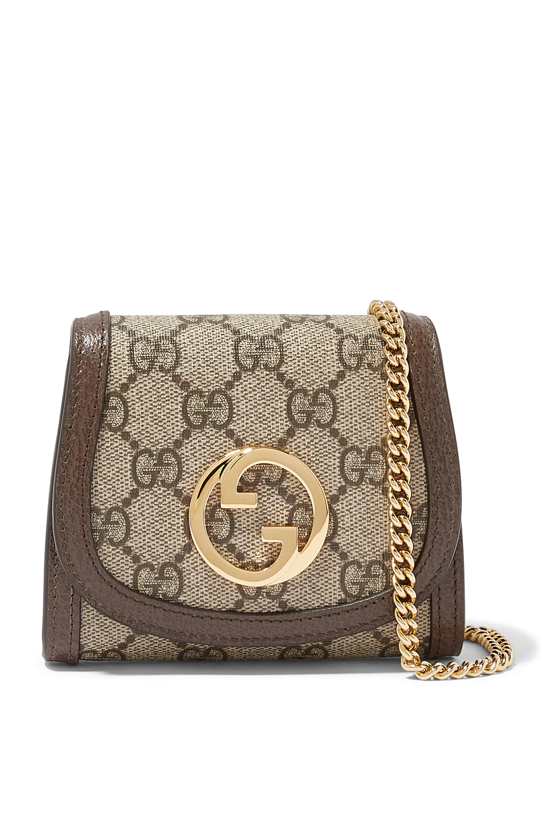 محفظة بلوندي متوسطة بسلسلة قماش قنب سوبريم بنقشة حرفي شعار الماركة