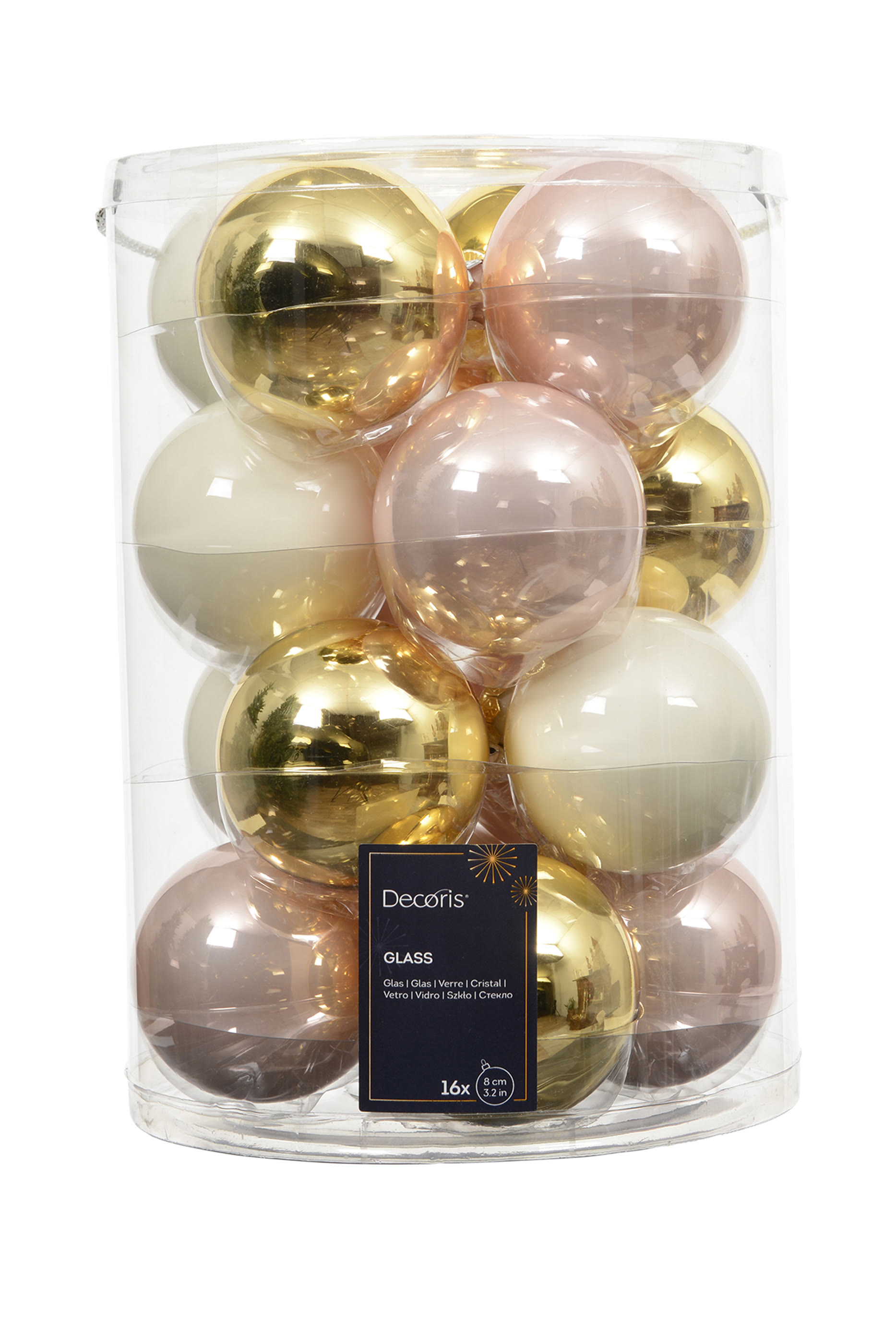 طقم كرات زينة زجاج، 16 قطع