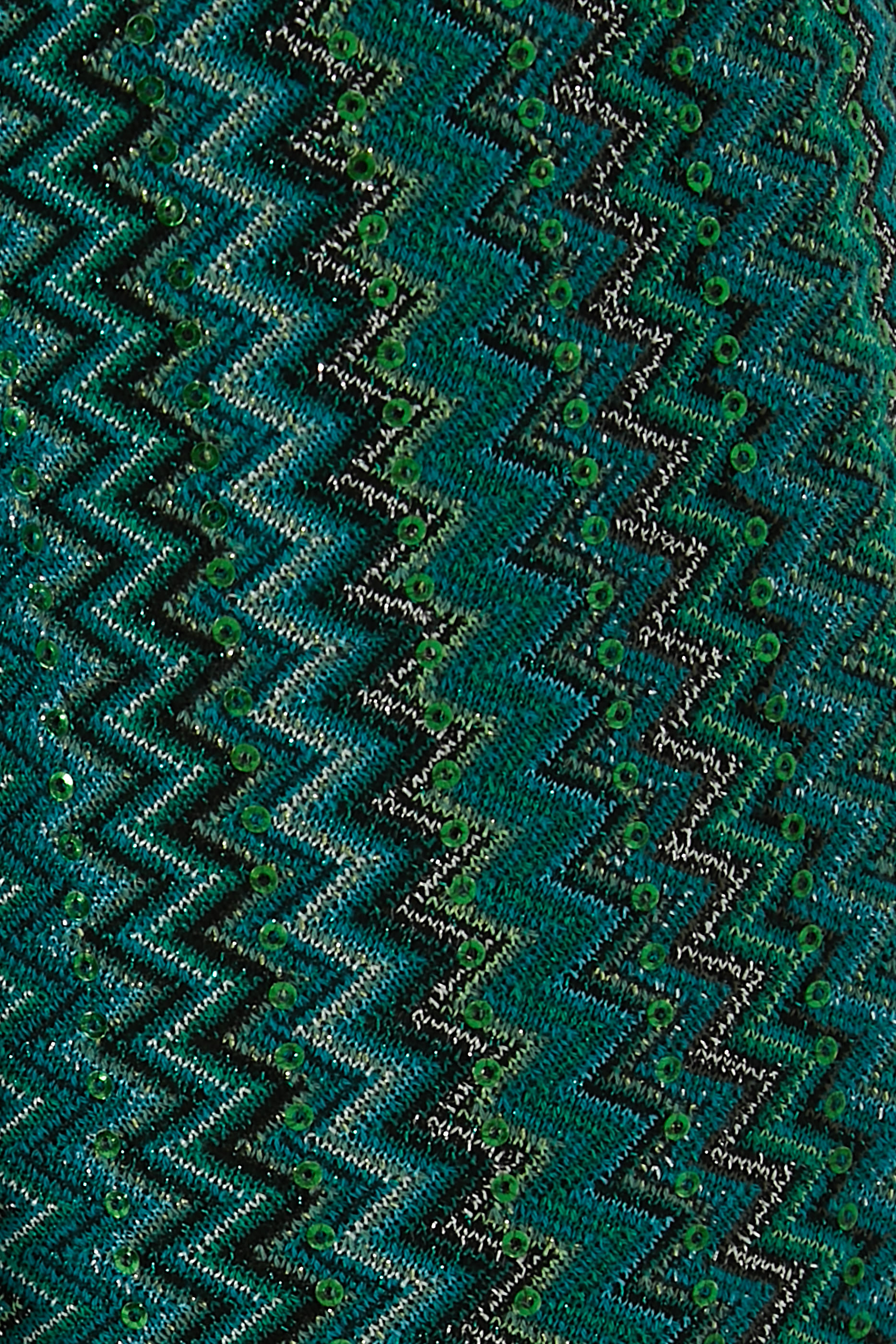 بنطال بقصة ساق واسعة بنقشة خطوط متعرجة مزين بترتر راشيل