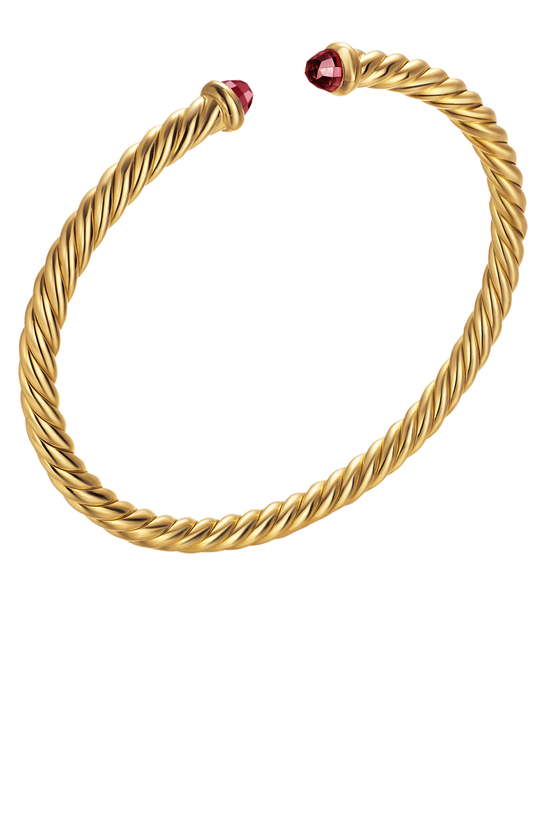 سوار كابل سبيرا فليكس مرصع بالعقيق الأحمر، ذهب أصفر عيار 18