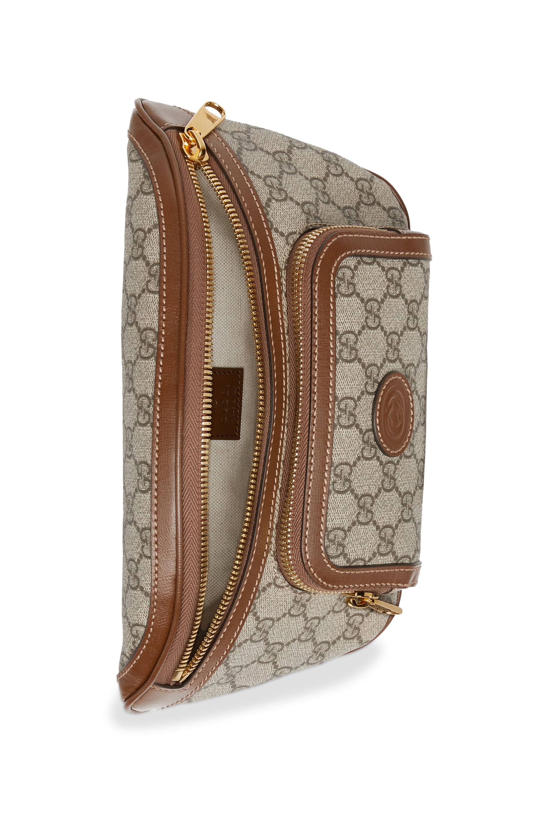 حقيبة خصر بنقشة حرفي شعار الماركة بحجم كبير