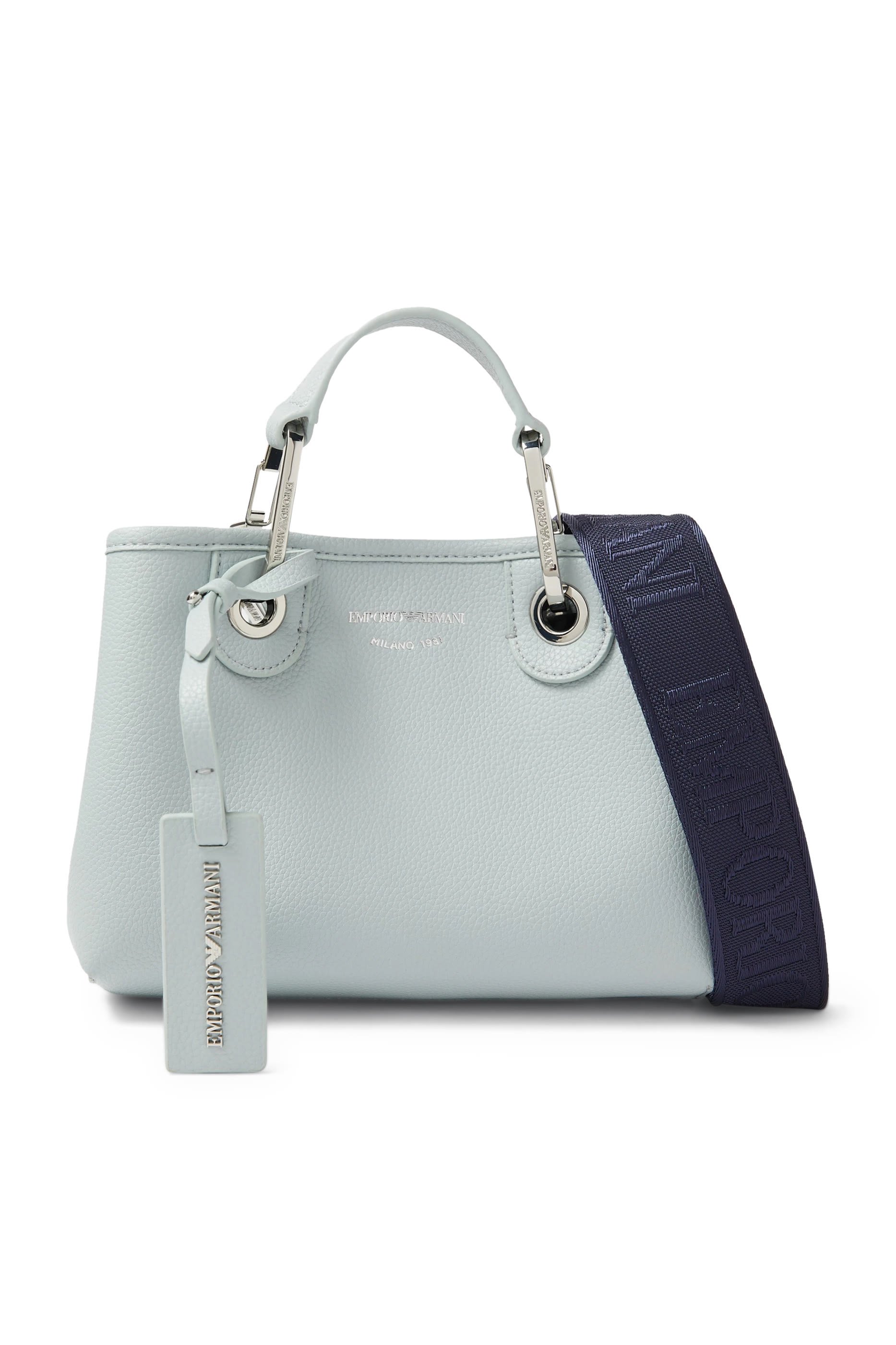 حقيبة يد صغيرة بنقشة شعار الماركة