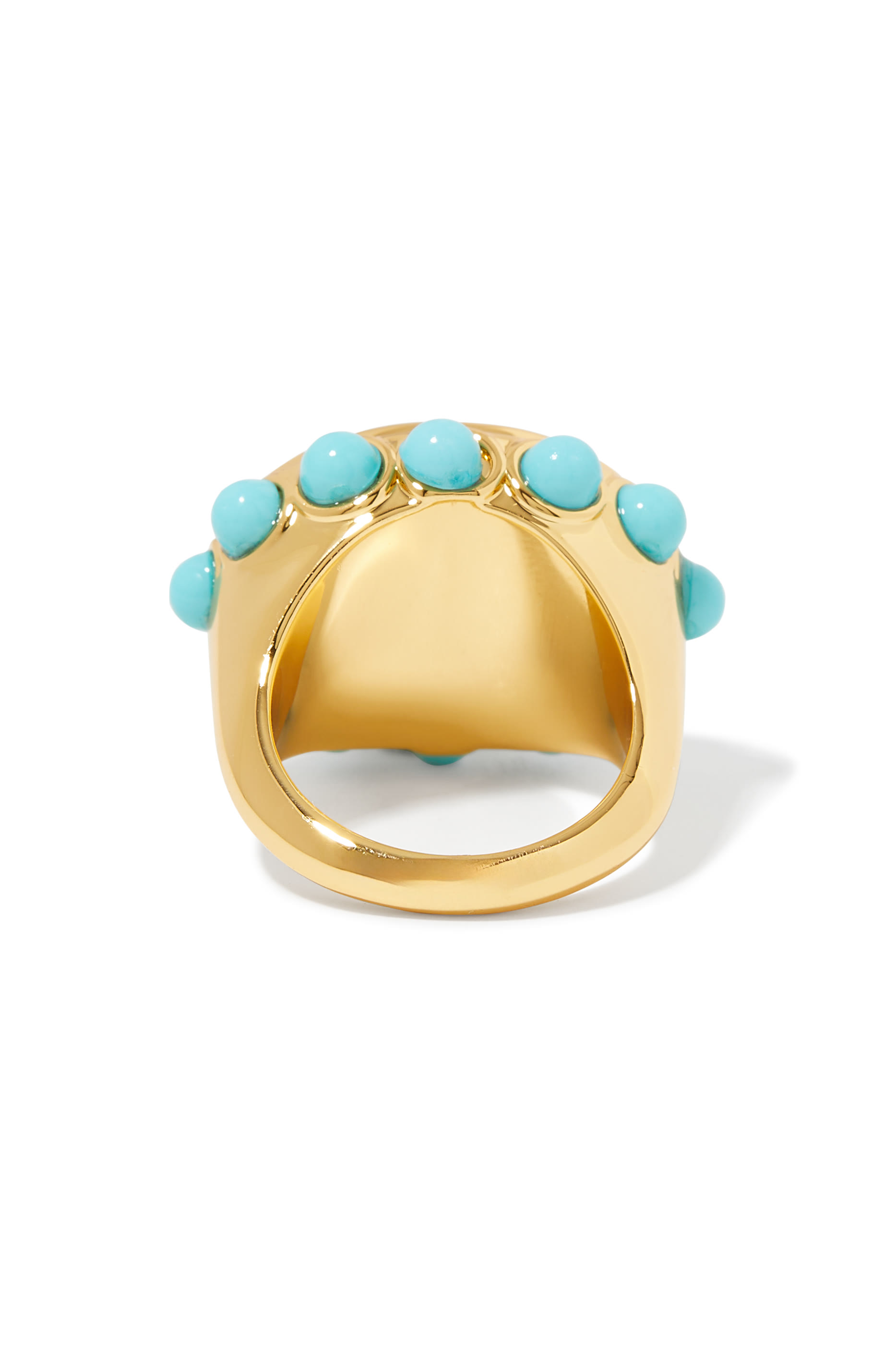 خاتم كوكتيل بيضوي صغير، نحاس وكريستال