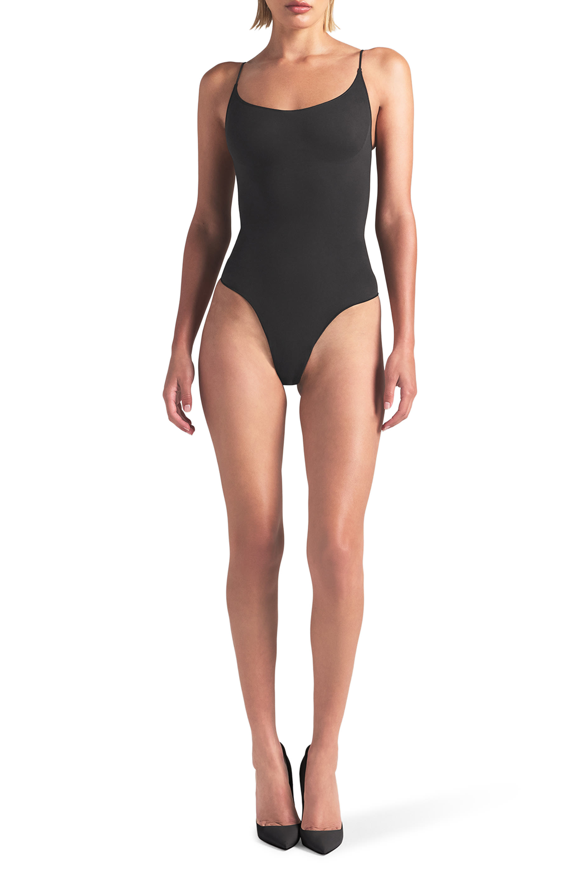 بودي سوت بتصميم ثونغ بلا حياكة شفاف