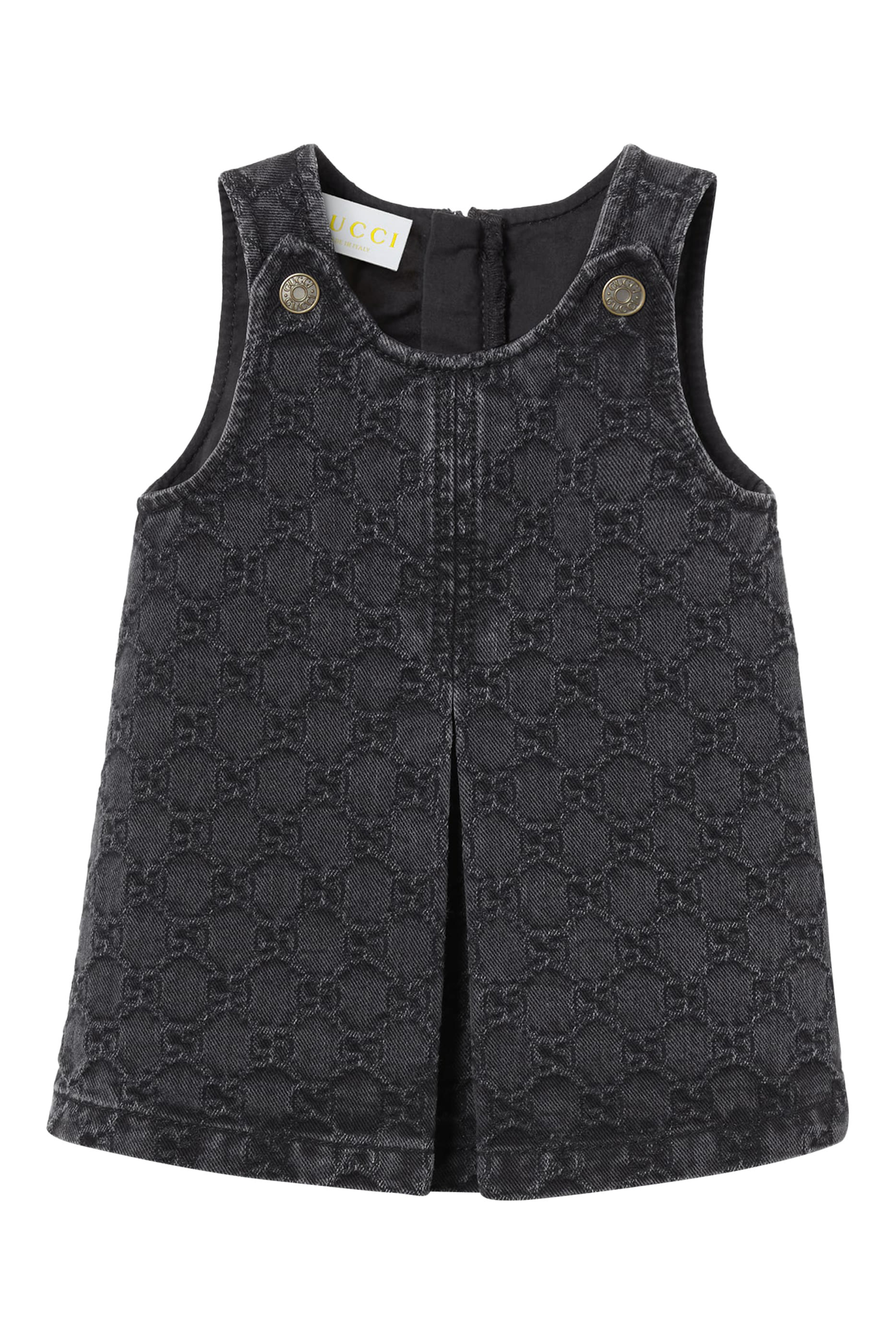 فستان دنيم جاكار بشعار حرفي الماركة