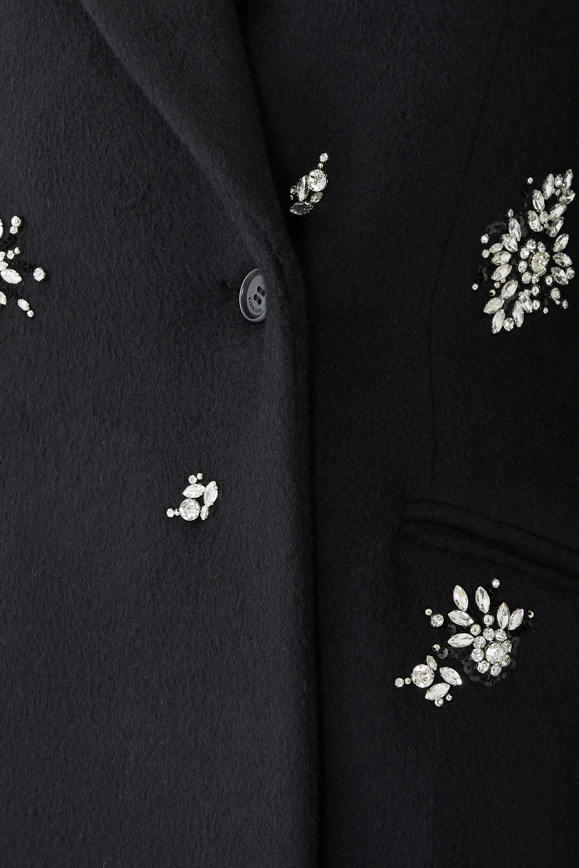 معطف طويل جياني بتطريزات