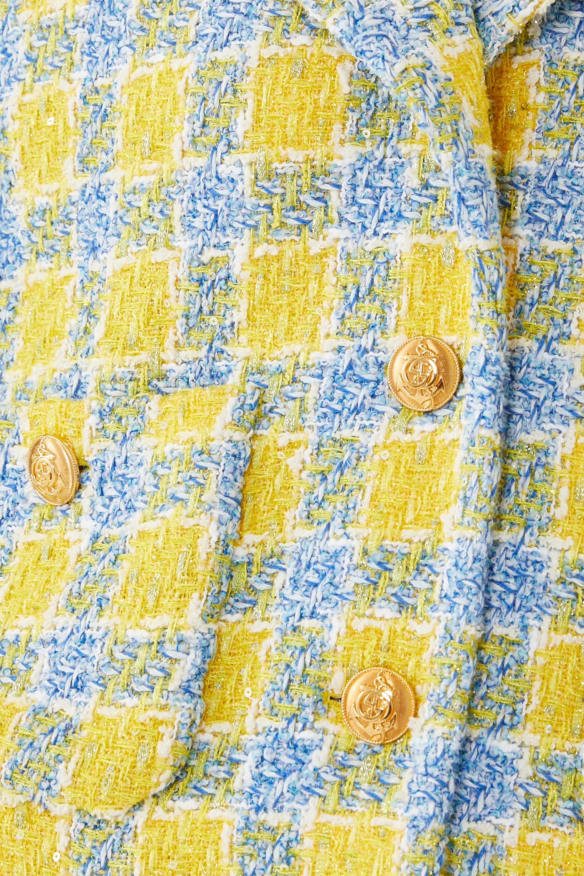 جاكيت بنقشة مربعات تويد لامع