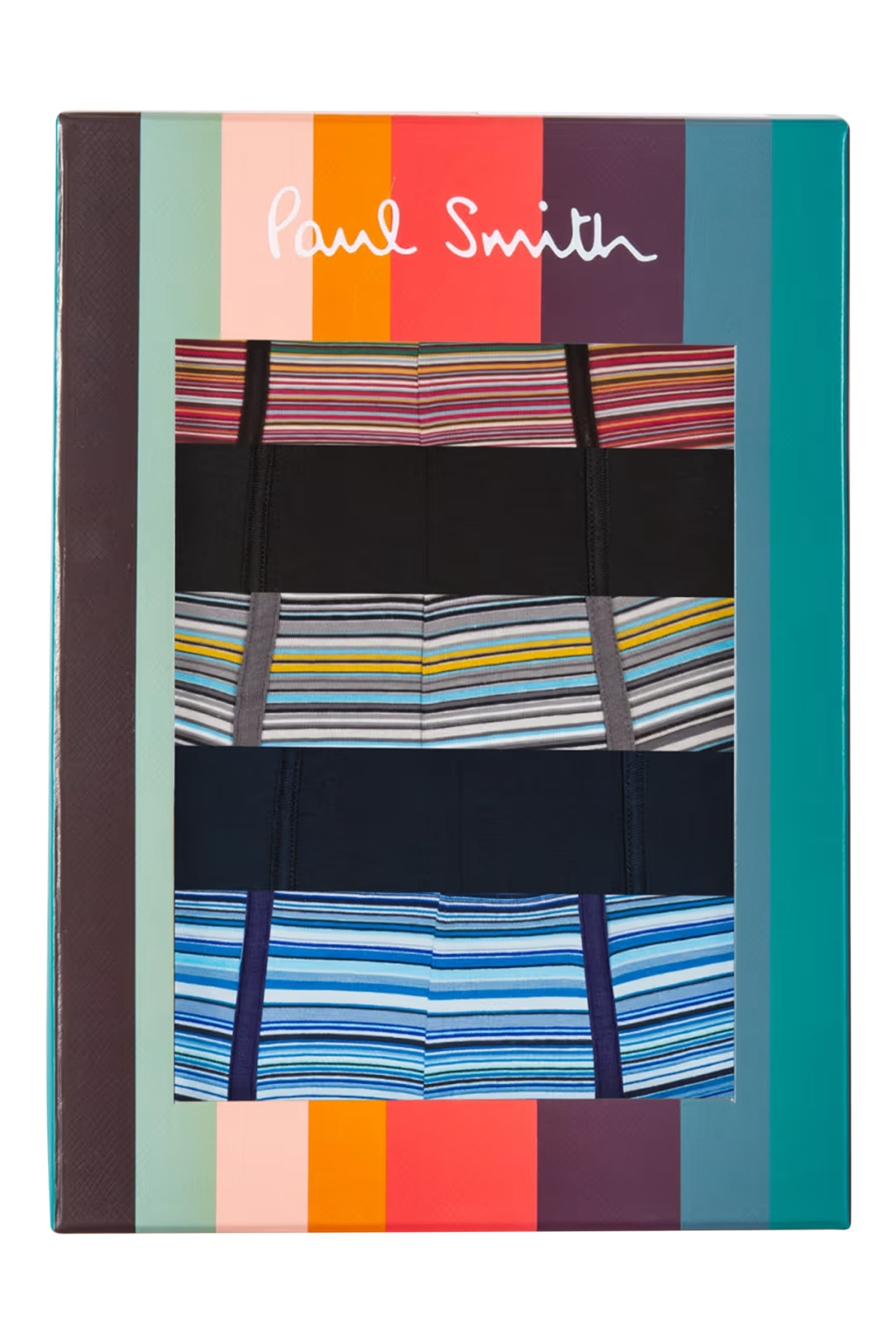 طقم بوكسر بخصر مطاطي بشعار الماركة، 5 قطع