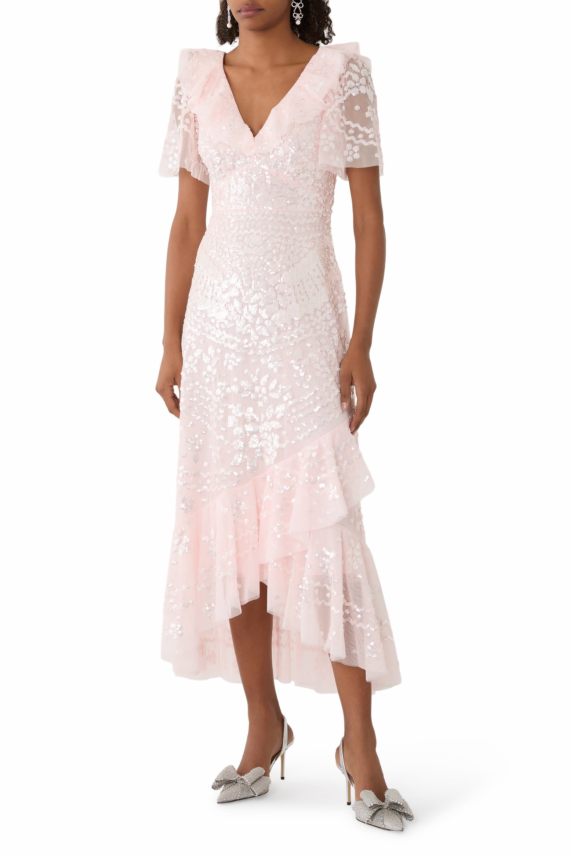 فستان سهرة أناييس بترتر وكشكش