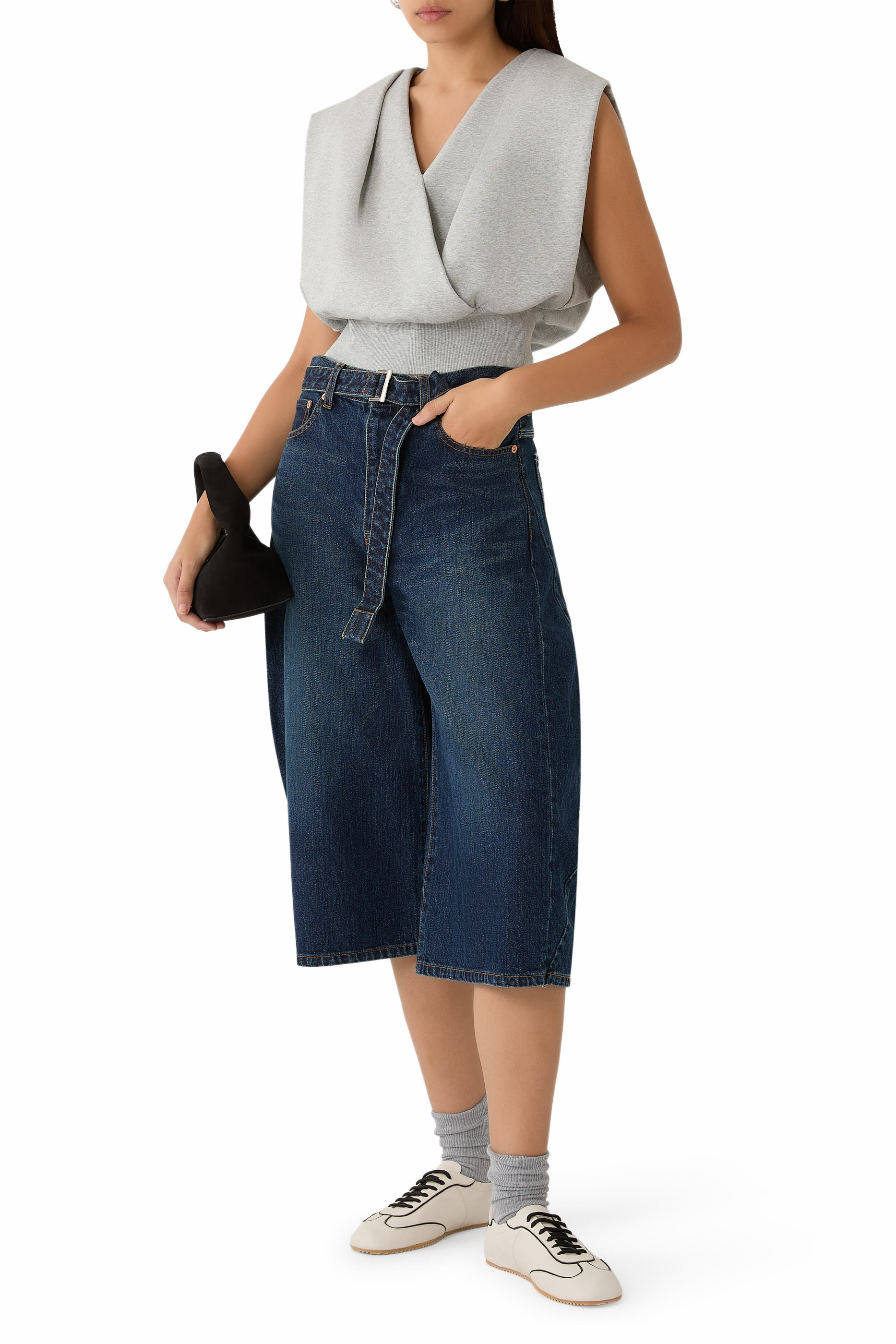 بلوزة درابيه بلا أكمام تيري فرنسي