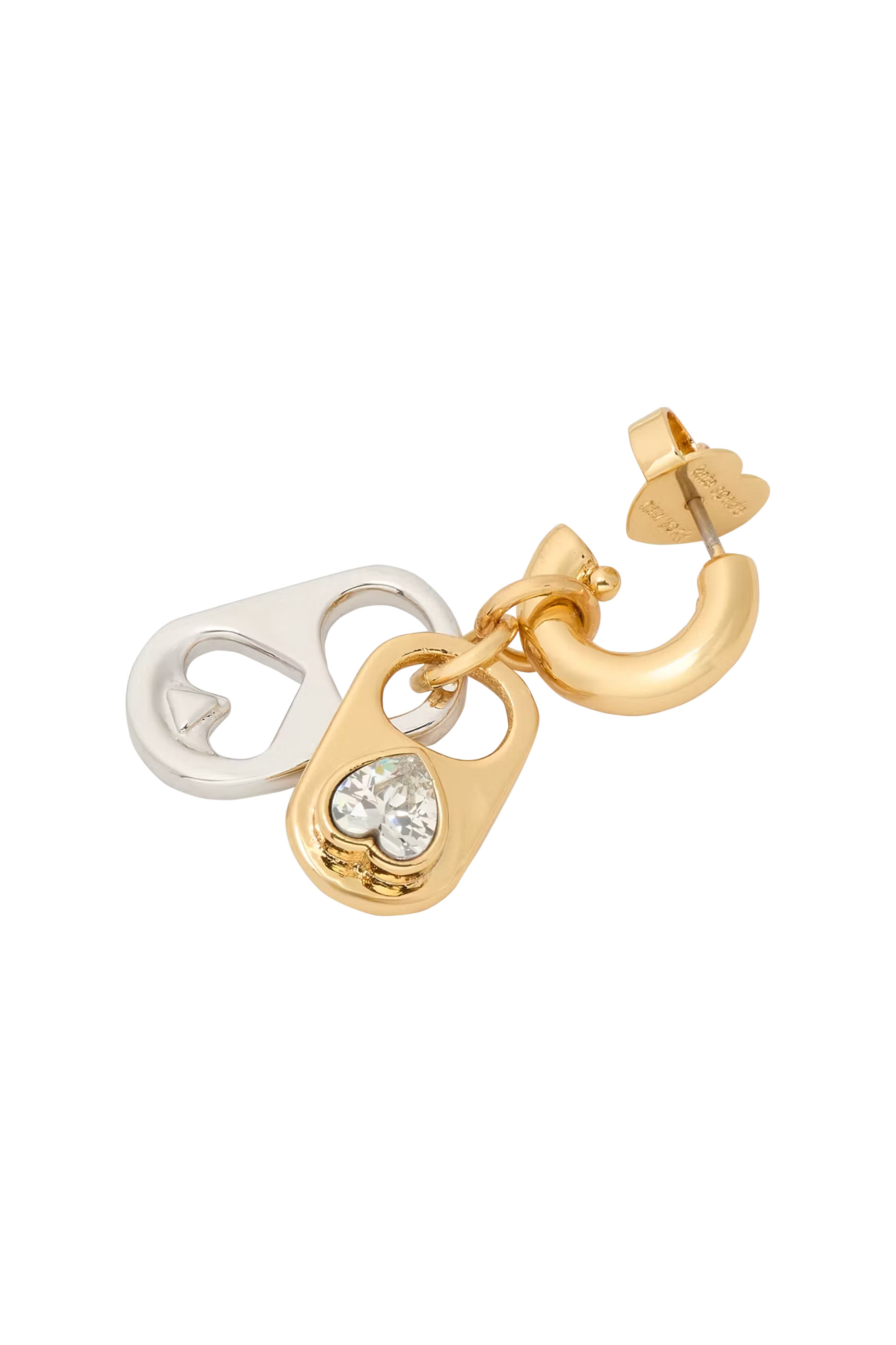 أقراط سناك تايم بحلي مرصعة بأحجار زركونيا مكعبة، معدن مطلي ومشابك تيتانيوم