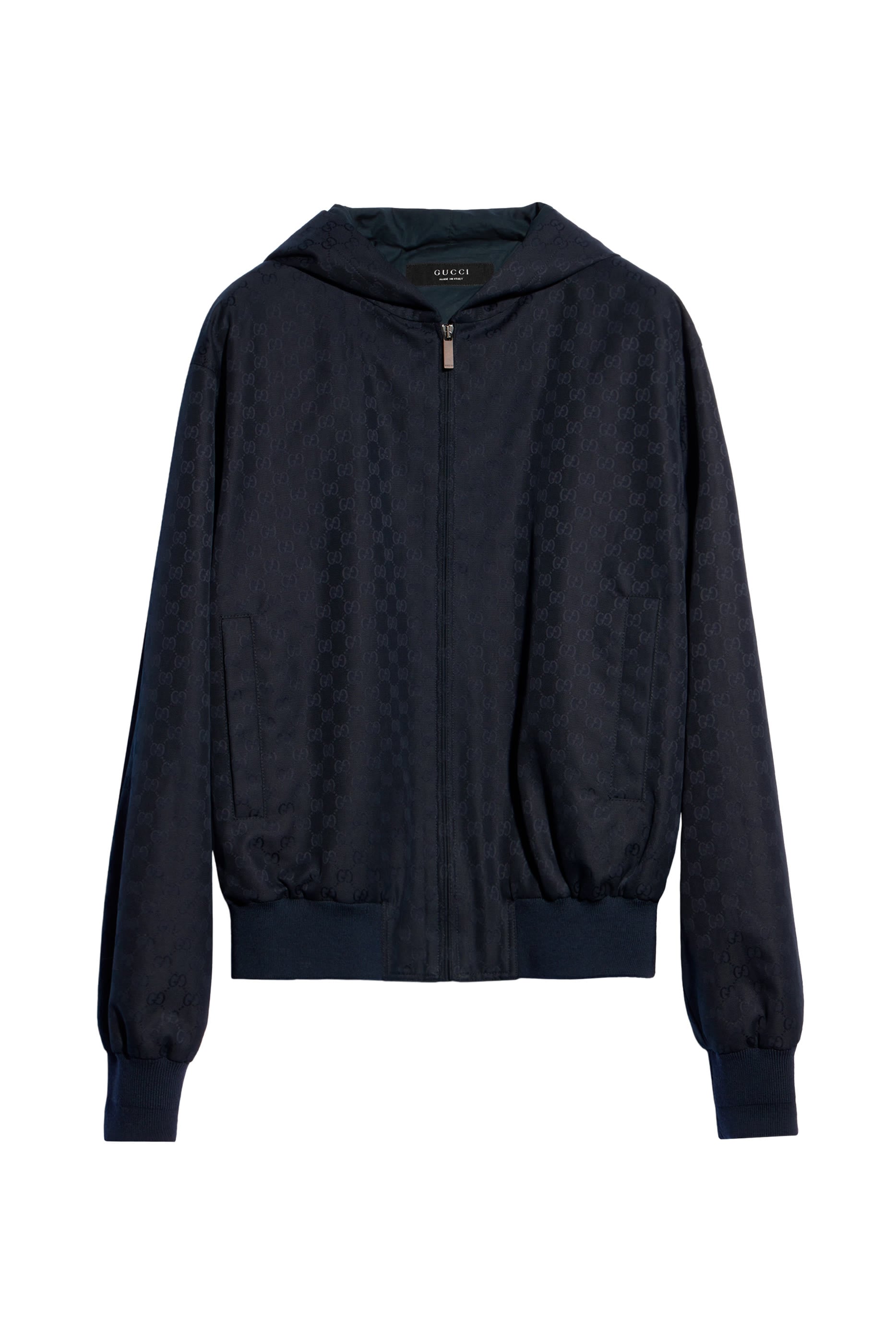 جاكيت قطن مزين بشعار حرفي الماركة قنب بسحاب