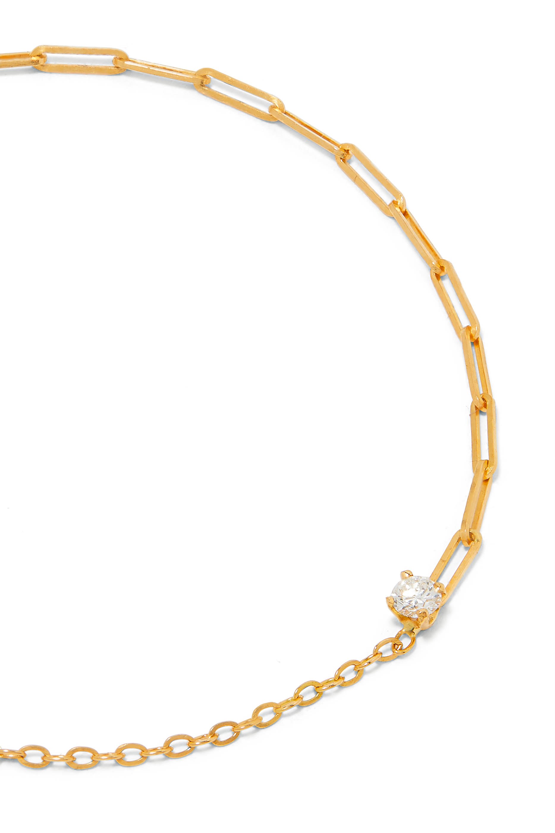 سوار سوليتير مرصع بالماس ذهب أصفر عيار 18