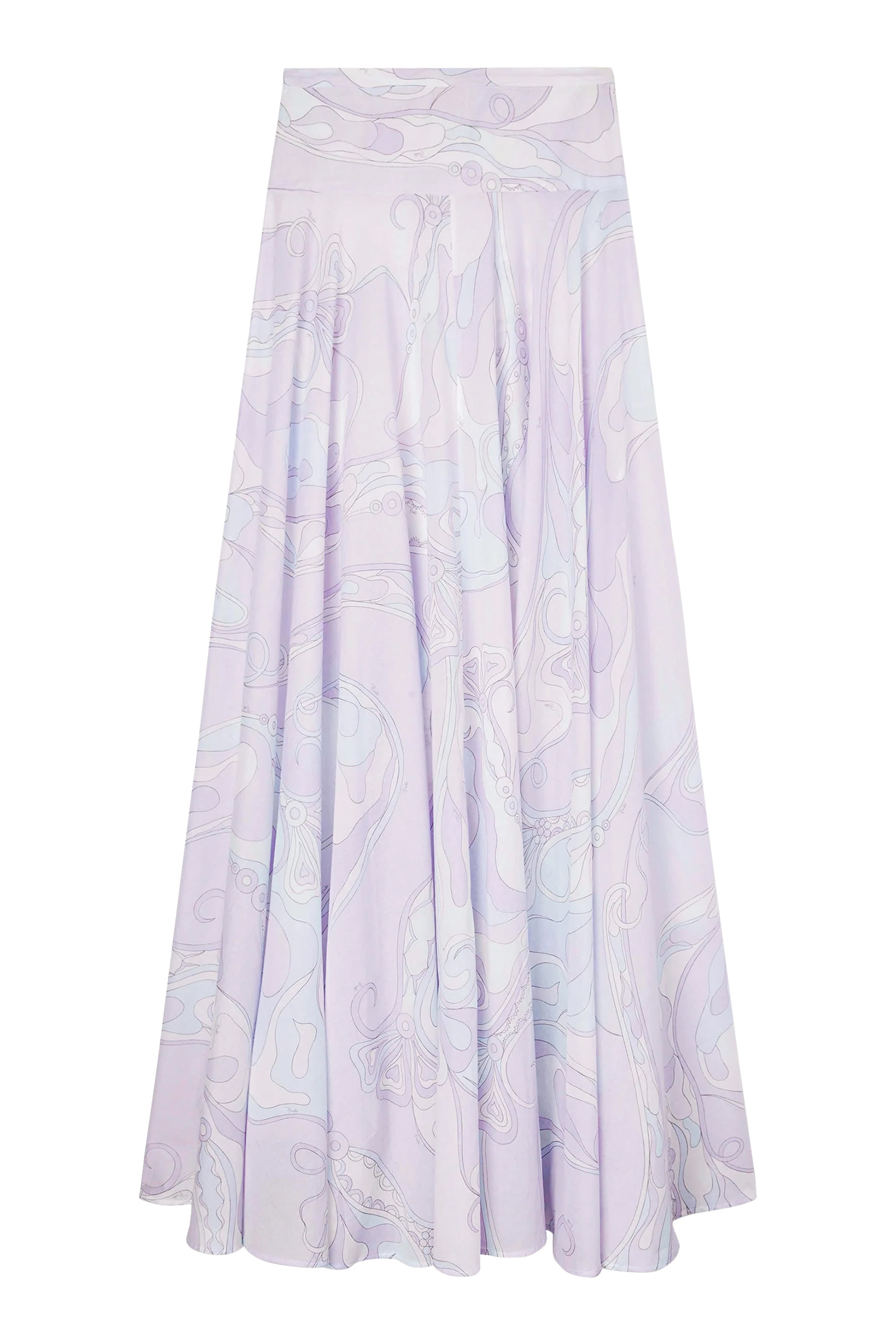 تنورة طويلة بنقشة أوركيدي قطن